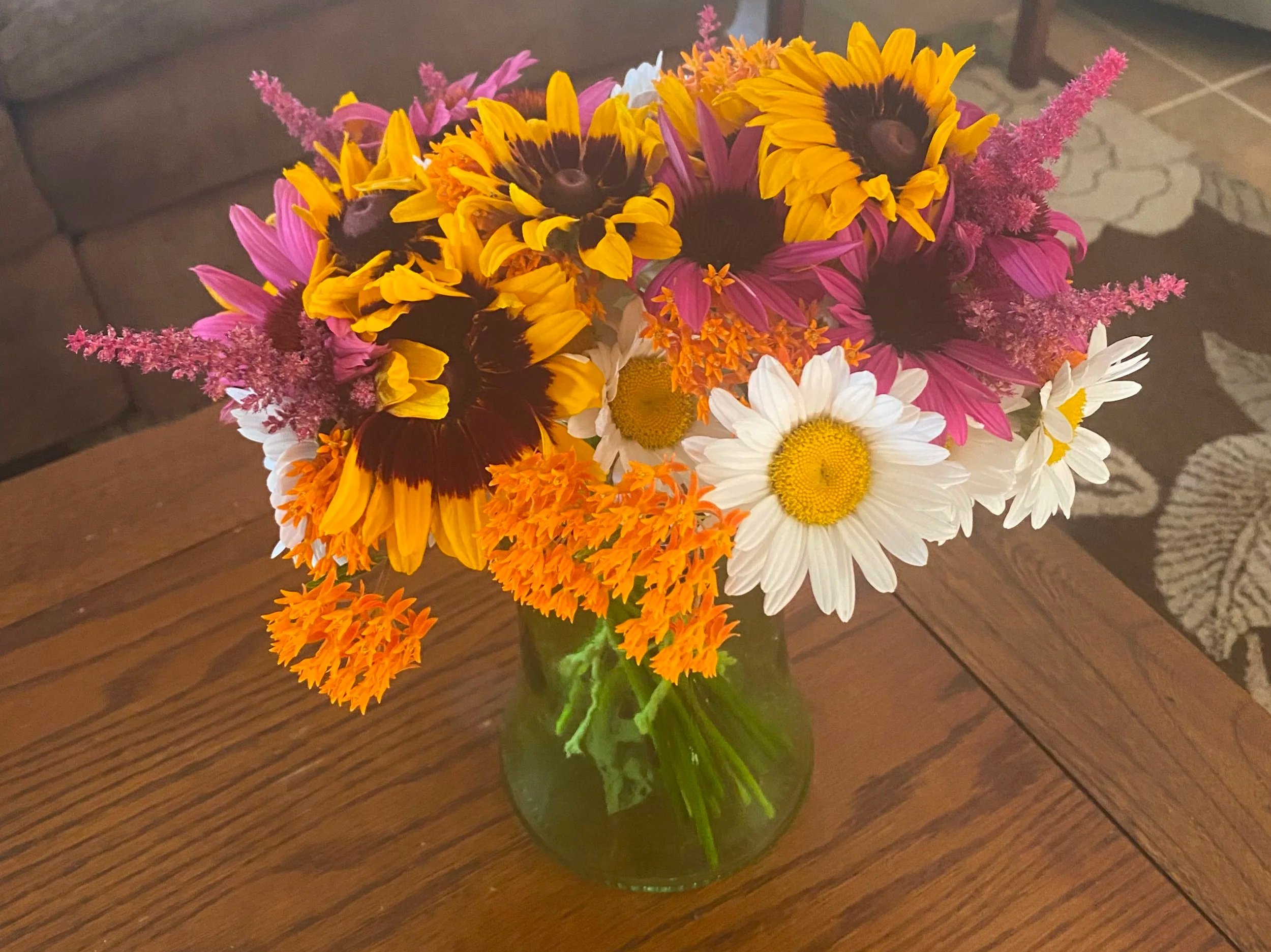Medium arrangement in a jar/vase