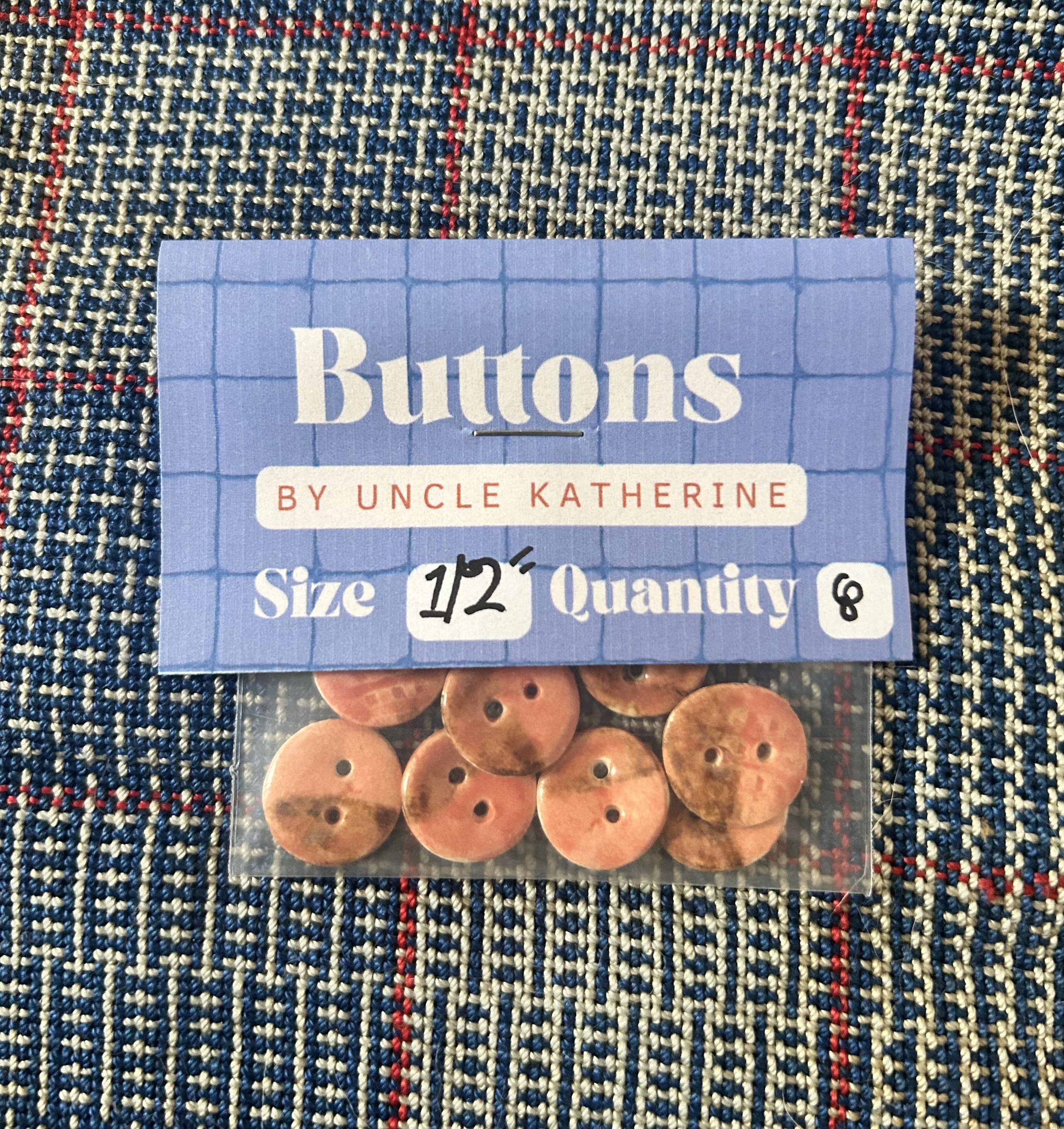 Pink and Brown Half n Half Buttons