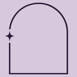 Simple illustration of a door or archway with a star-shaped decorative element on the left side.