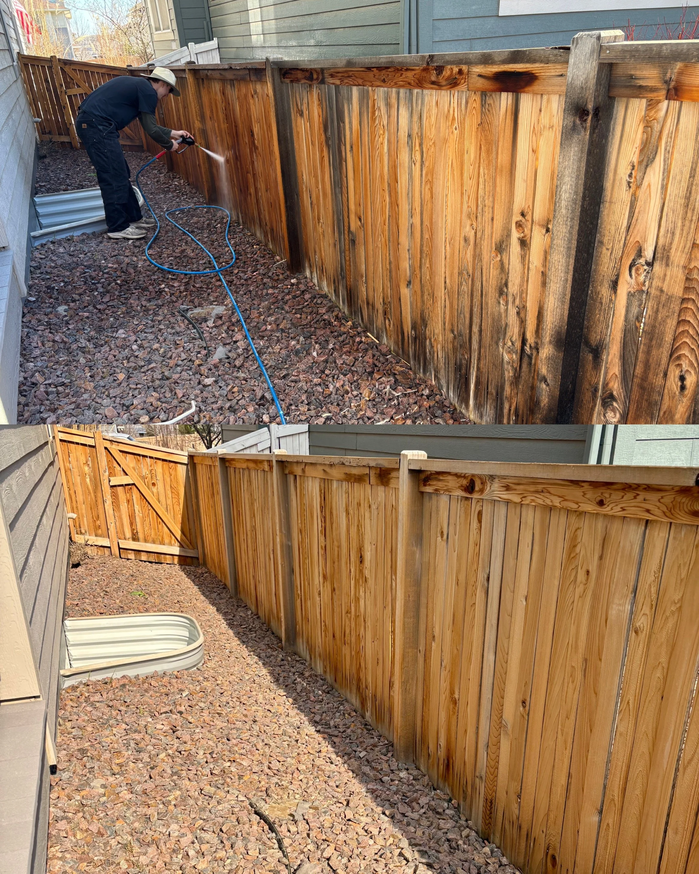 Fence cleaning and staining service in El Paso and Douglas County.