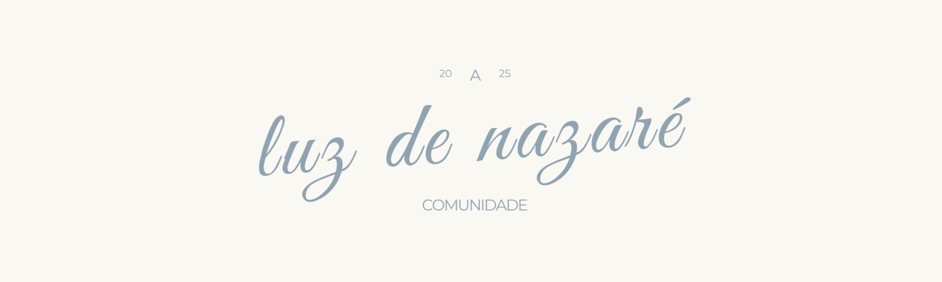 Text saying 'luz de nazaré' with the word 'comunidade' underneath, on a light background.