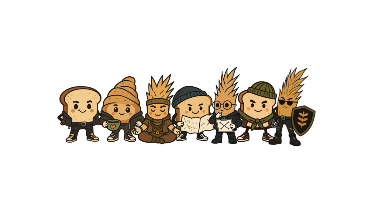 Cartoon Bread and Wheat Gluten Free Characters