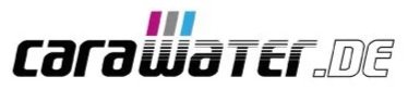 Logo von carwatec.de, schwarzer Text mit pink, blau und hellblauer Linien
