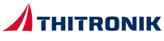 Das Bild zeigt das Logo der Firma Thotronik, bestehend aus einem roten grafischen Element und dem blauen Text 'THITRONIK'.