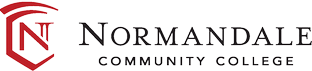 Normandale Community College logo with red shield and black lettering