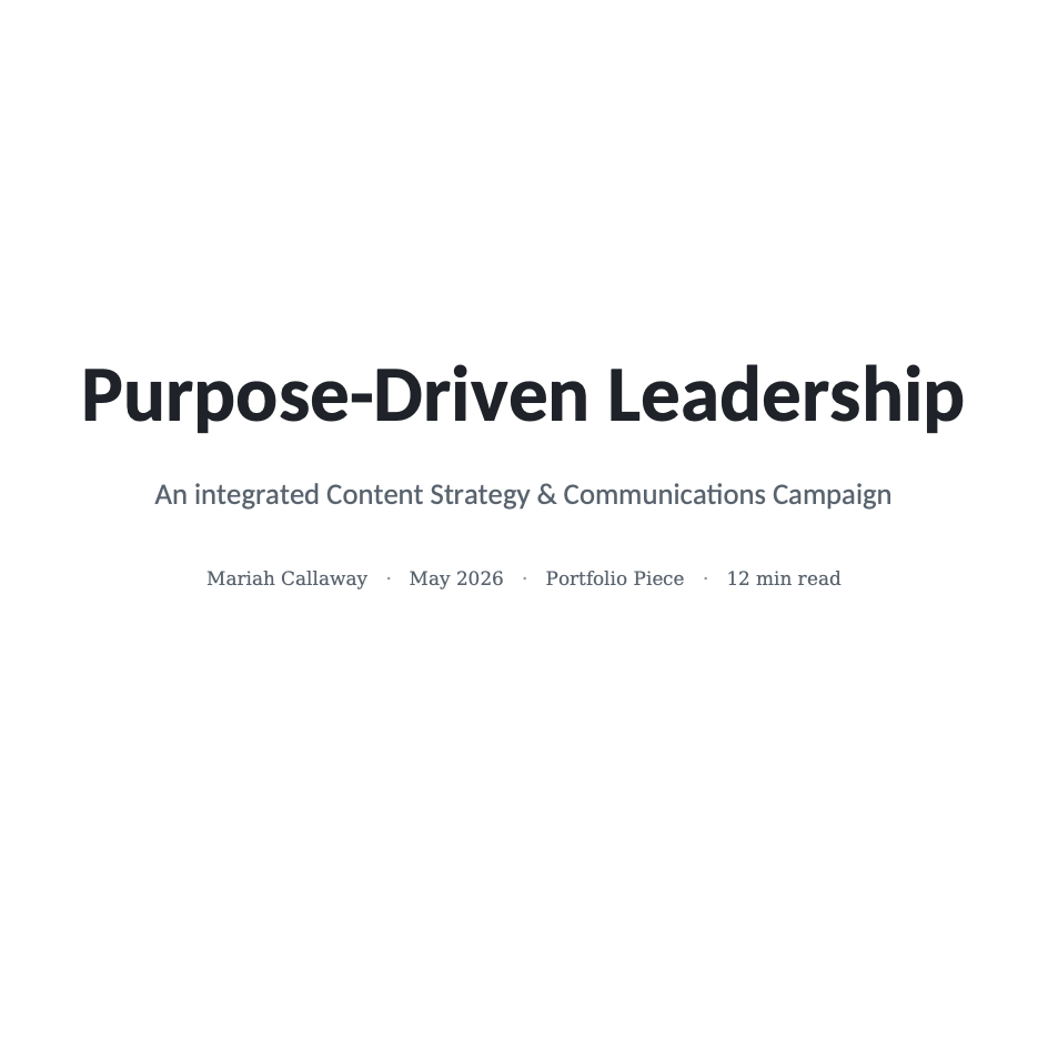 Purpose-Driven Leadership
