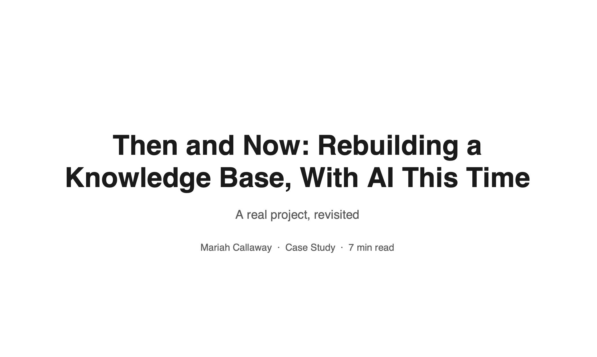 Then and Now: Rebuilding a Knowledge Base With AI