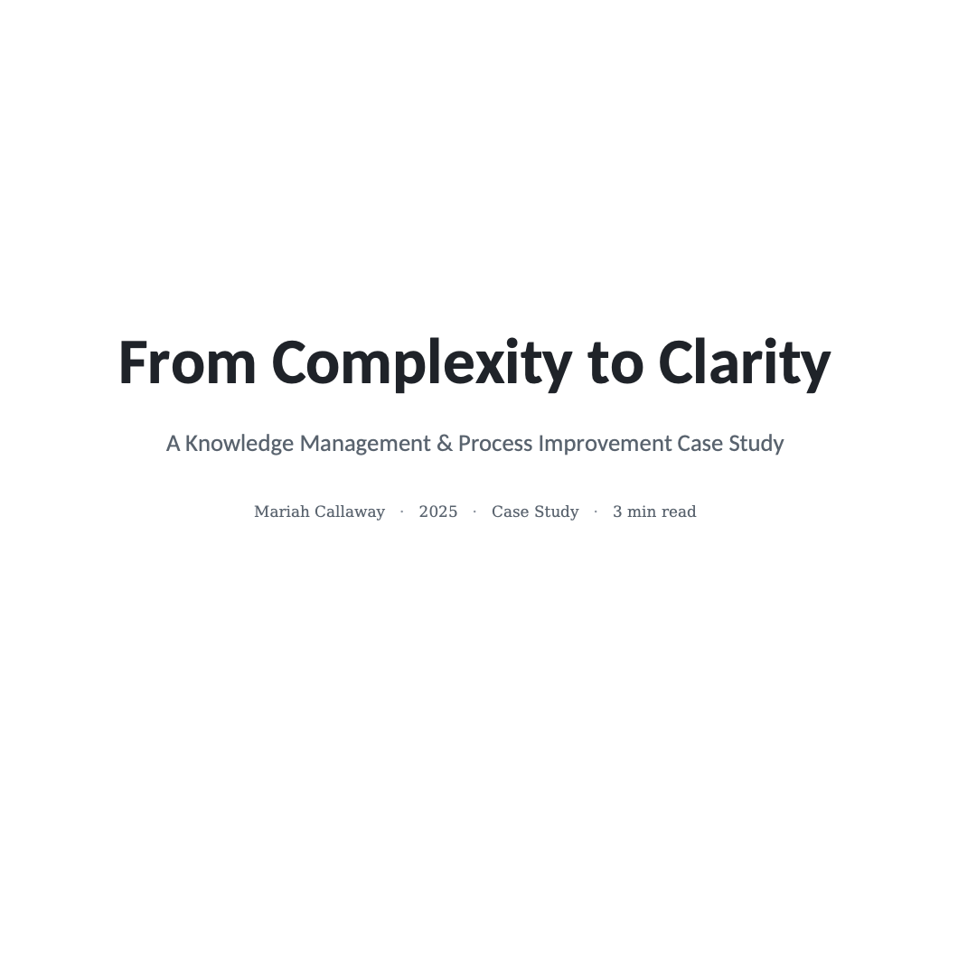 From Complexity to Clarity