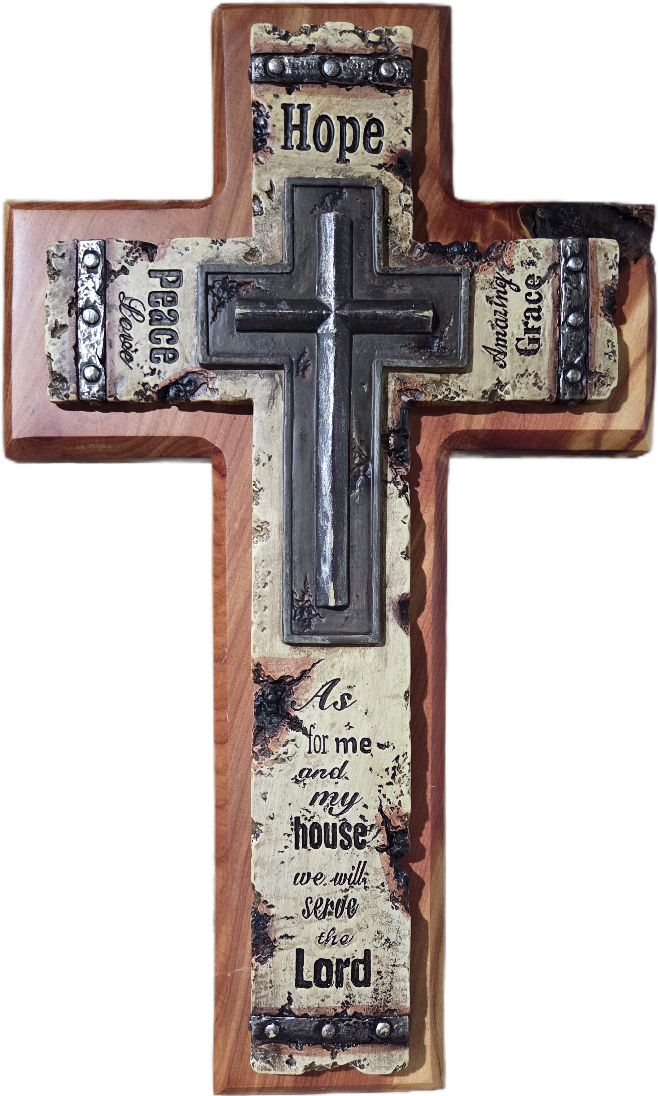 Rustic Cedar Wall Cross Decor 16.75