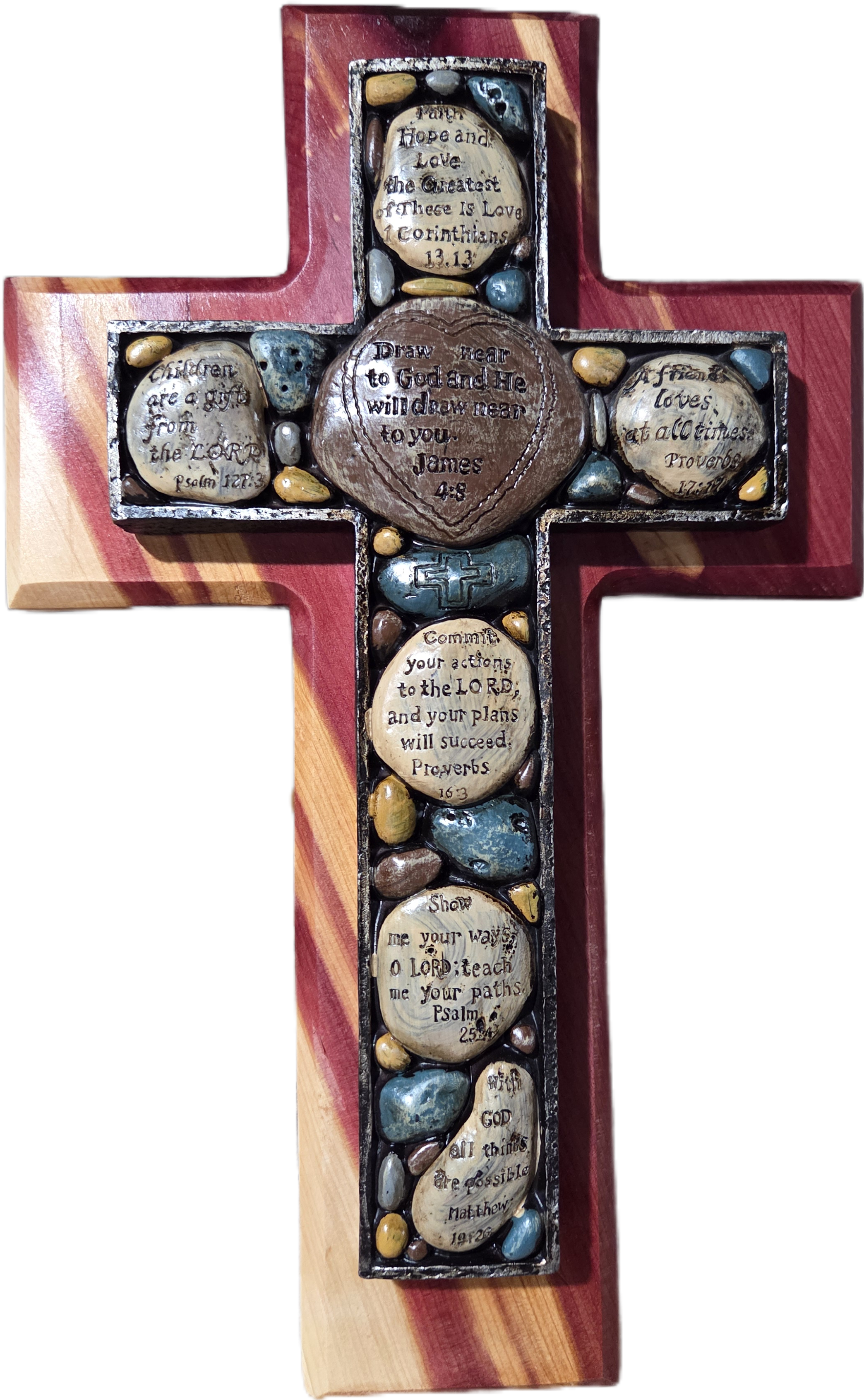 Inspirational Scripture Cedar Cross 15