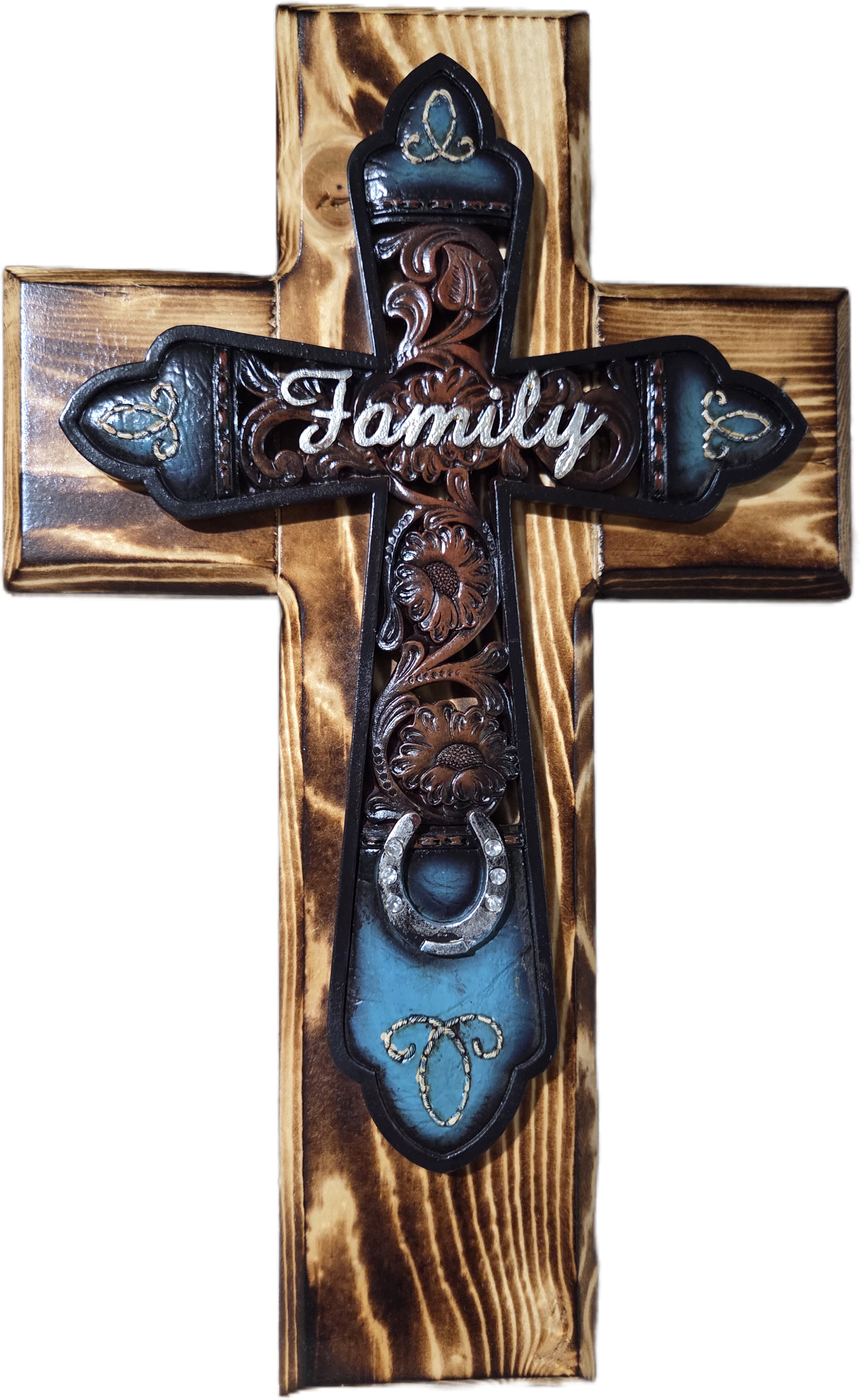 Rustic Pine Family Cross 15