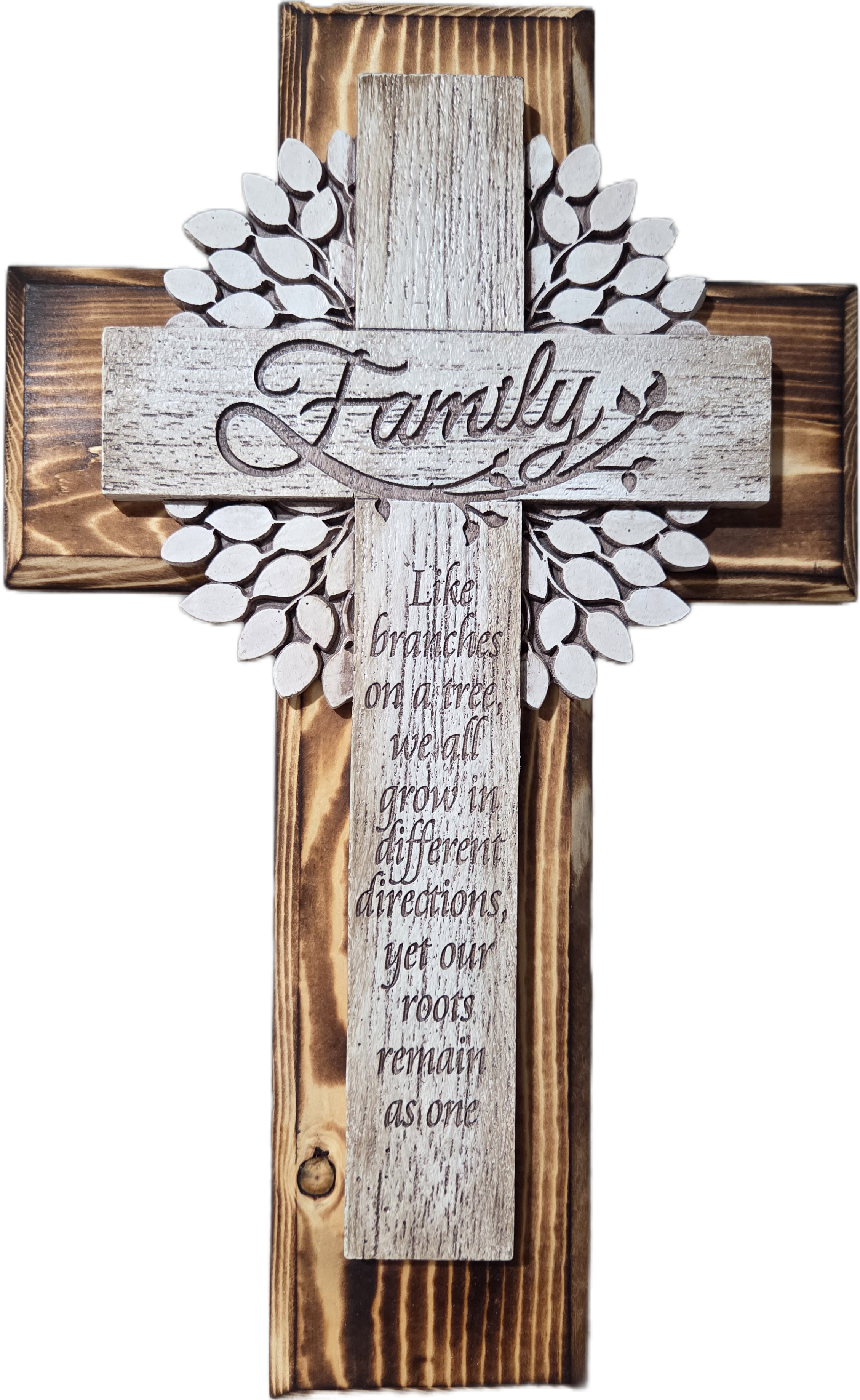 Rustic Pine Wood Family Cross Decor 15