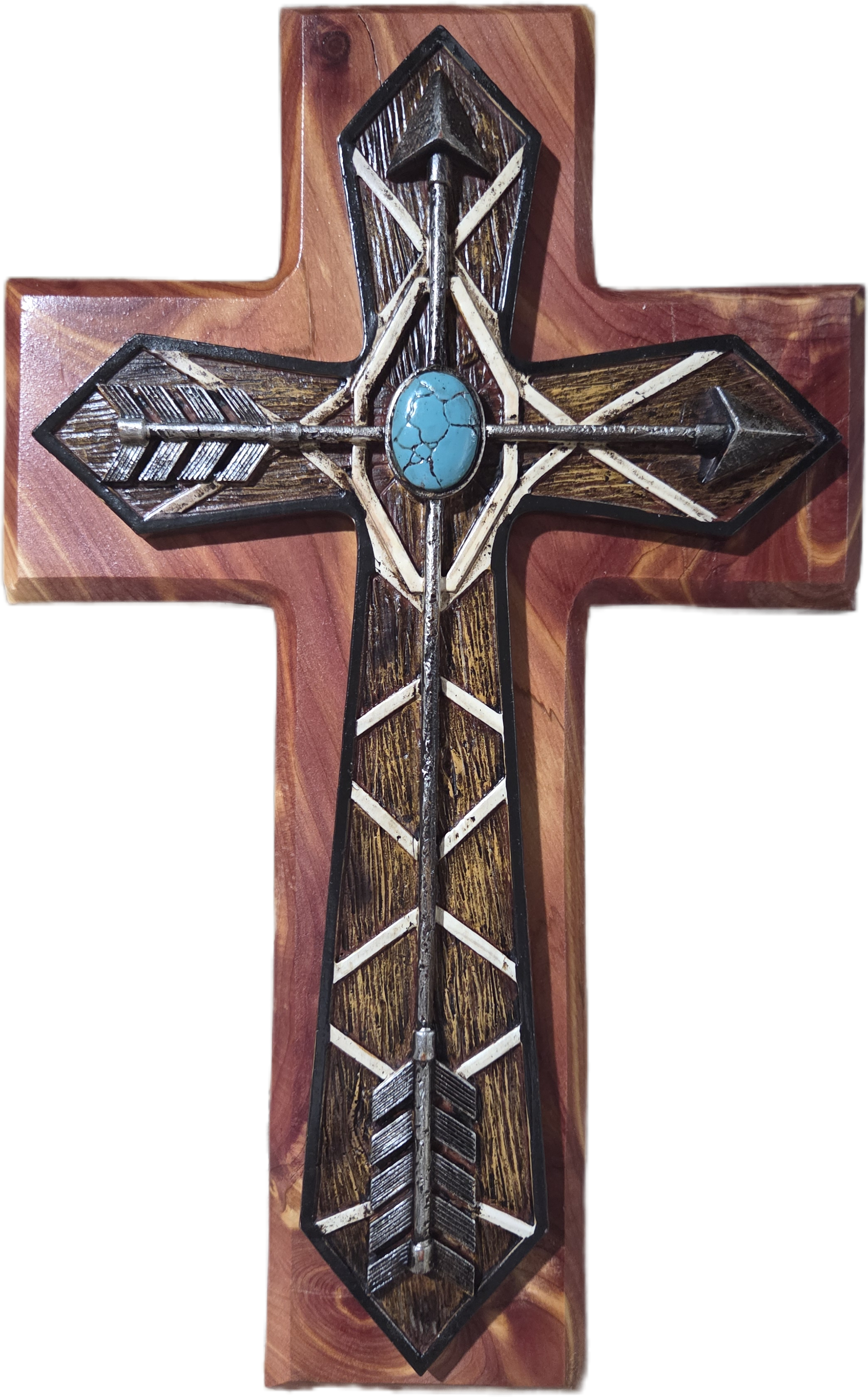Arrow and Turquoise Cedar Cross 15
