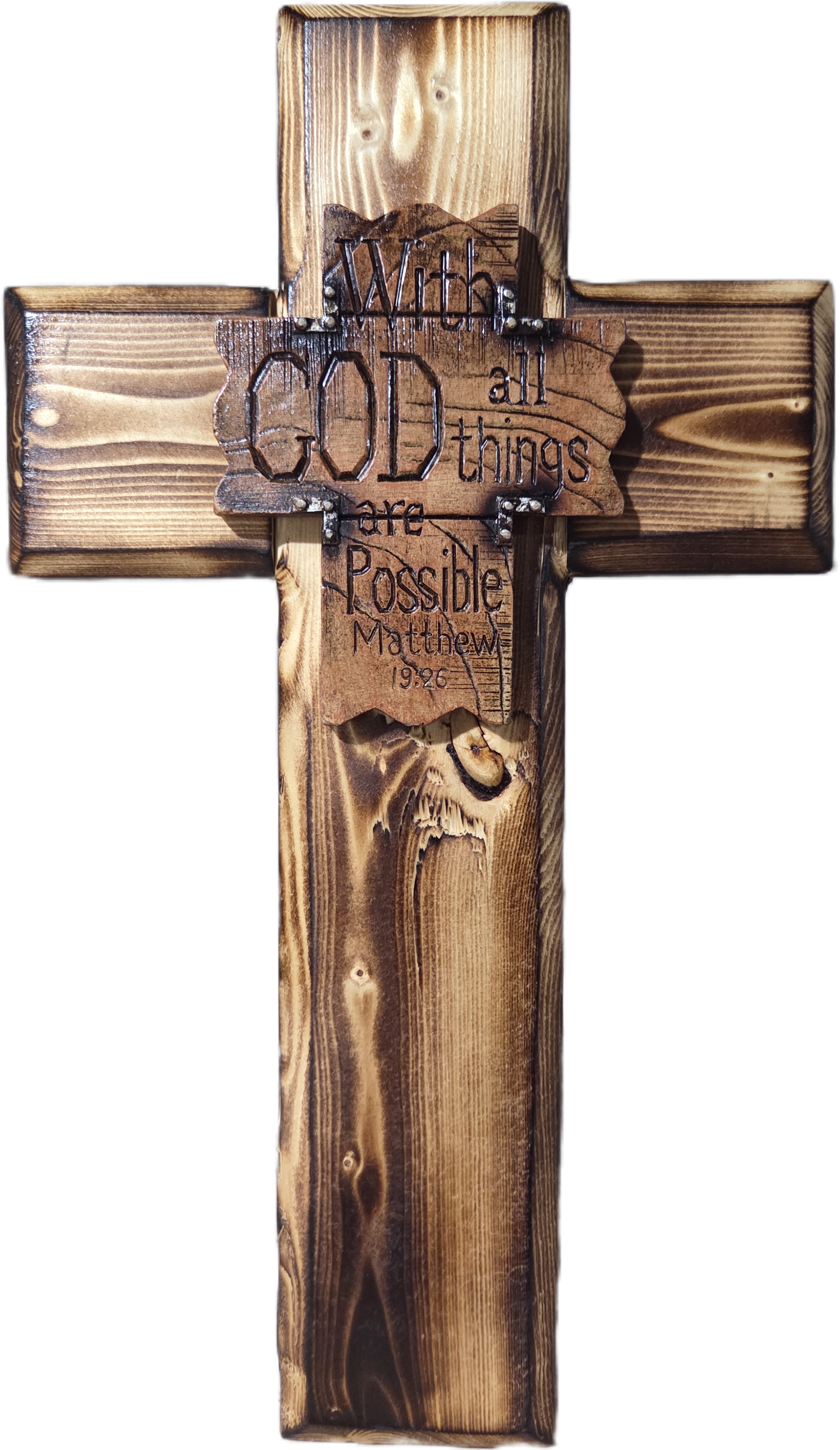 Inspirational Pine Wooden Cross Decor 12