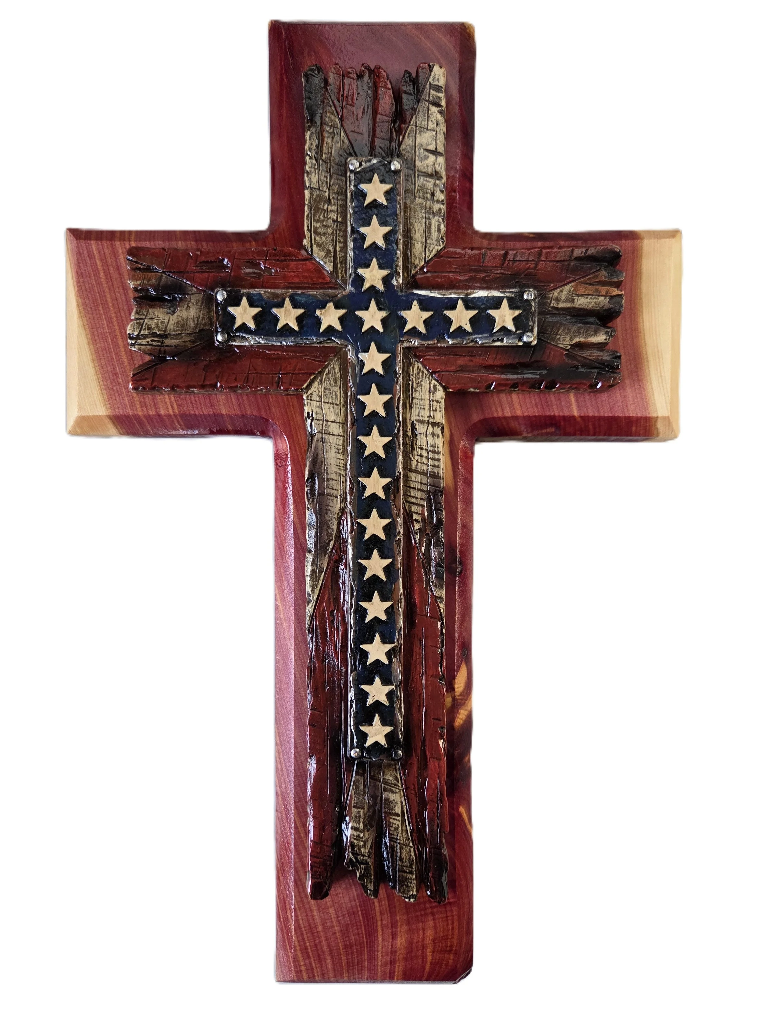 Handcrafted Rustic Cedar Star Cross 15