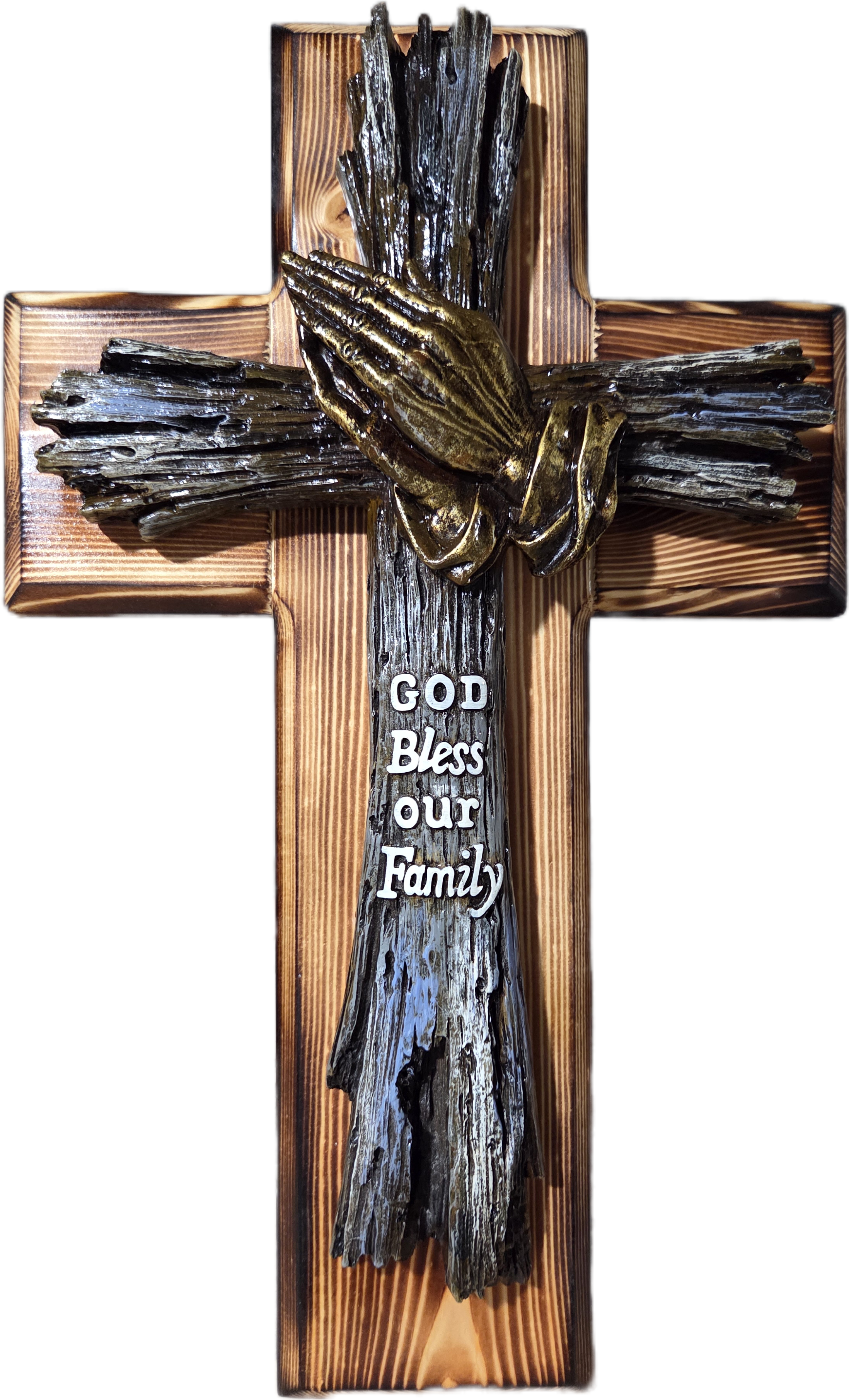 Blessed Family Pine Wood Cross Decor 15
