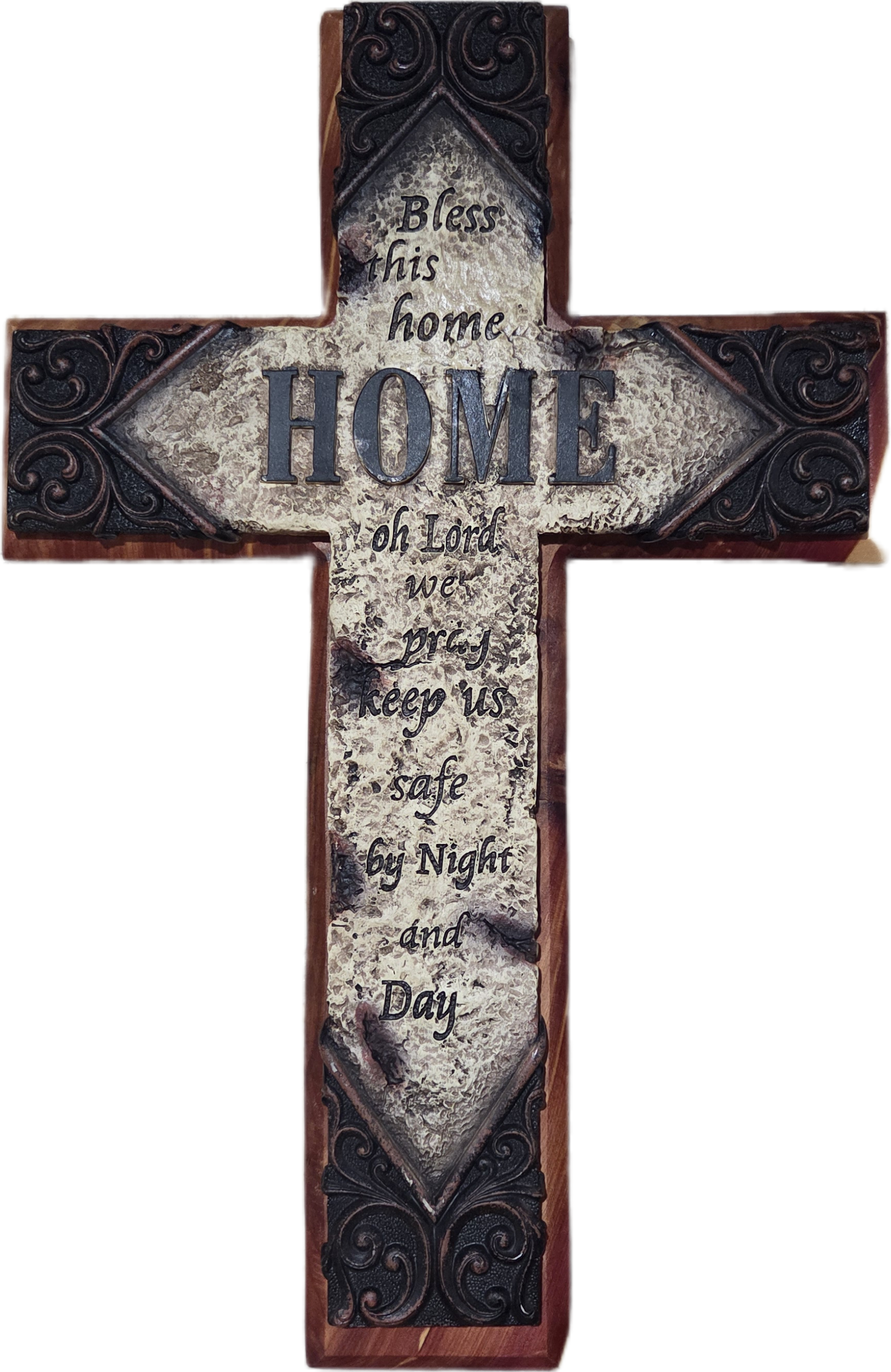 Bless This Home Cedar Wall Cross XL