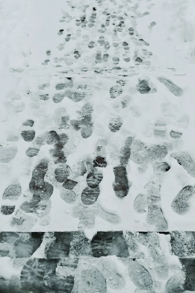 footprints in snow