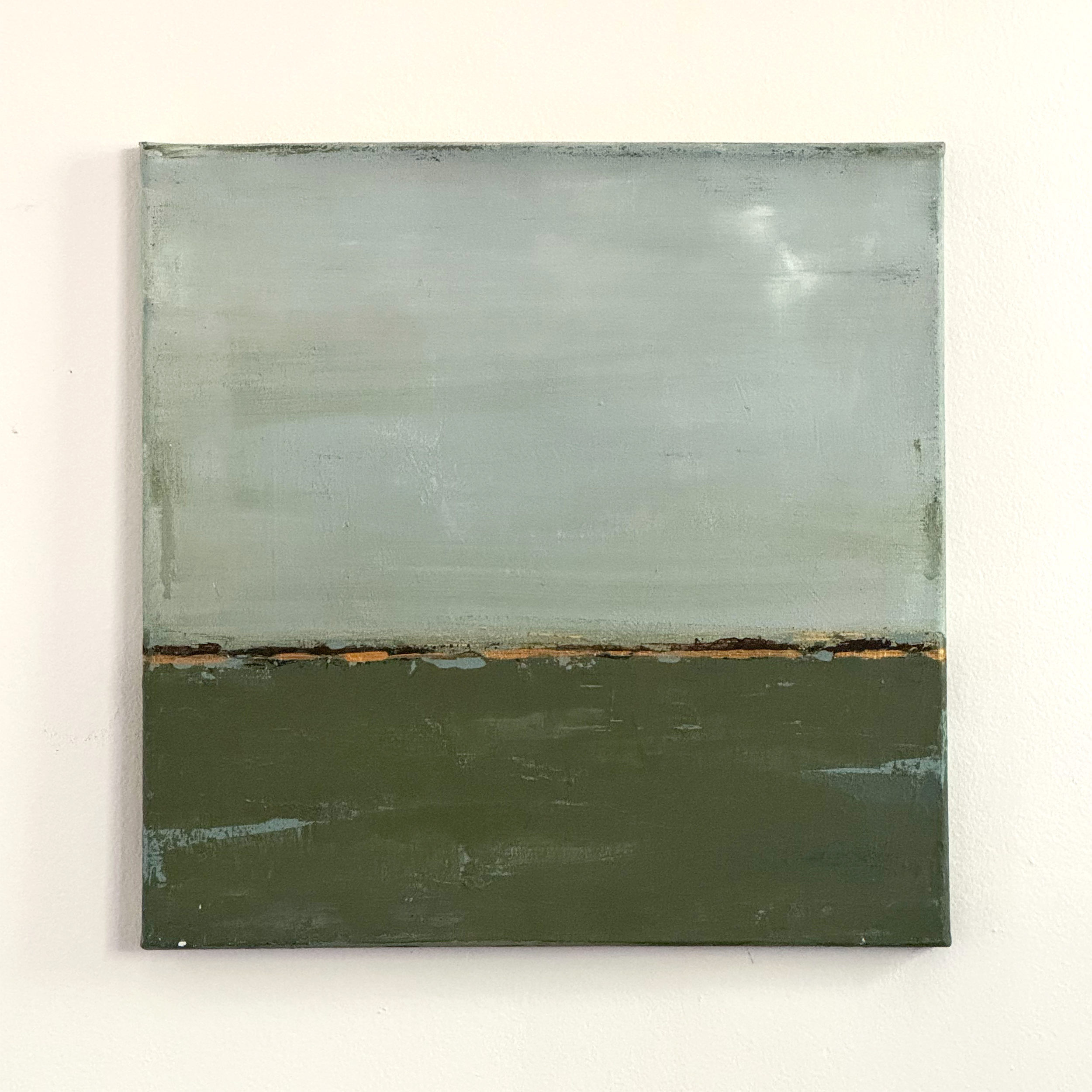 Tommy's Disbelief - acrylic, metallics & layered gesso on canvas - 14 x 14 - $550