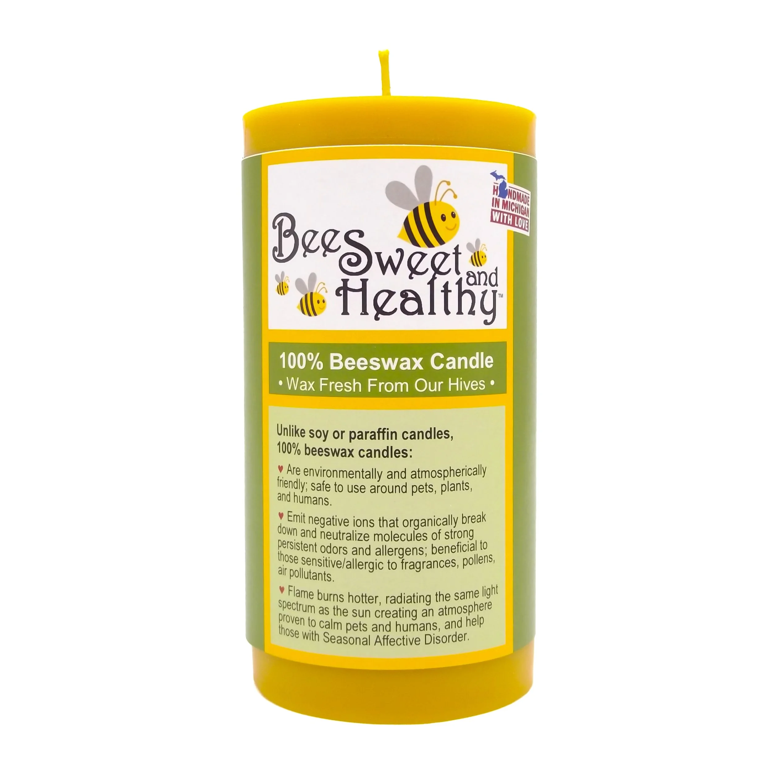 Beeswax, Candle, Pillar, Large
