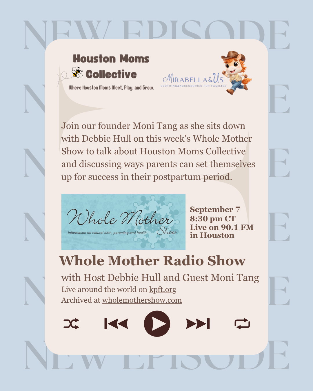Our co-founder Moni Tang on Whole Mother Radio Show