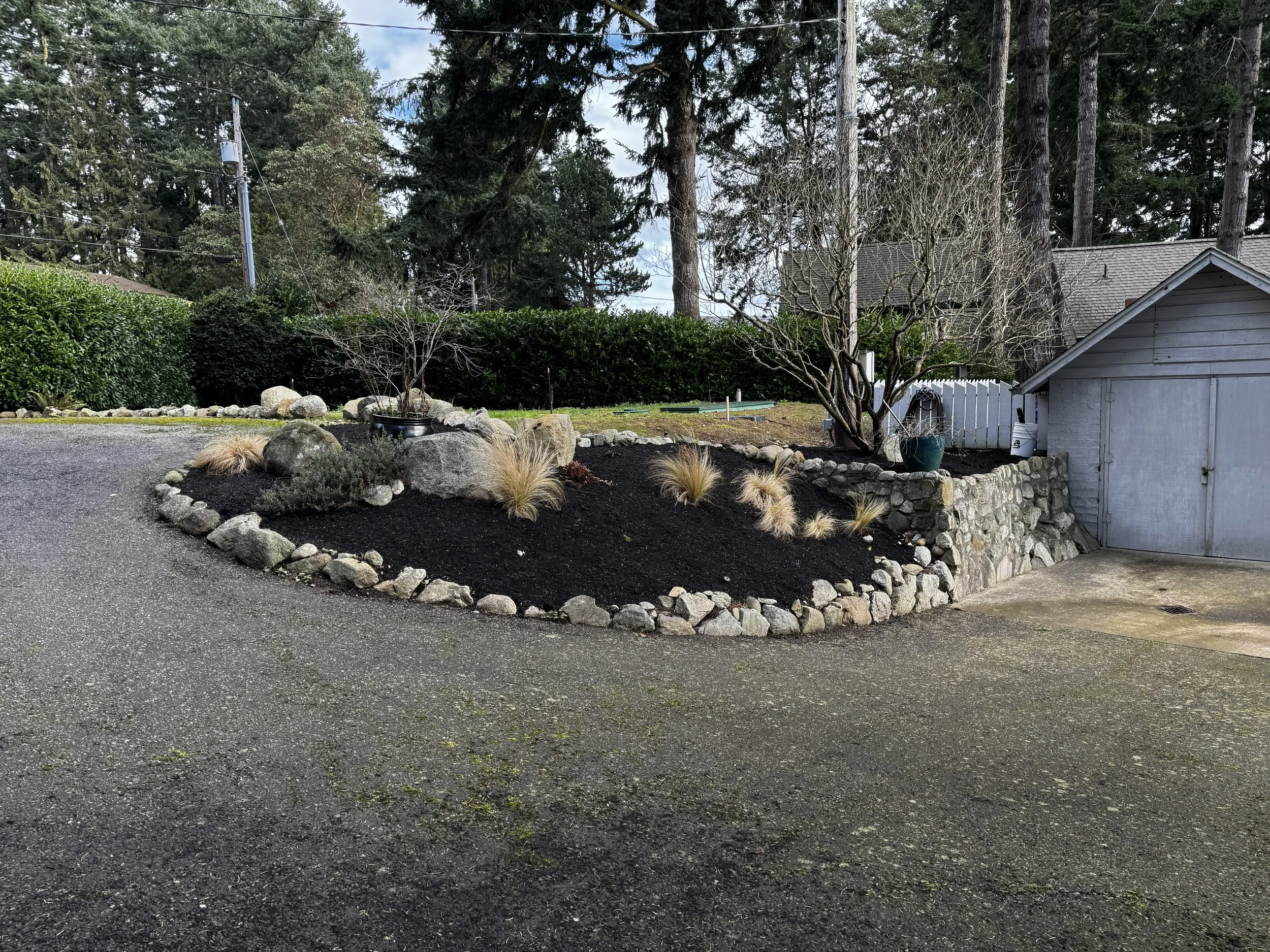 The upper gardens contain the septic system and drainfield that were installed in 2018.  The septic system is maintained and inspected yearly.