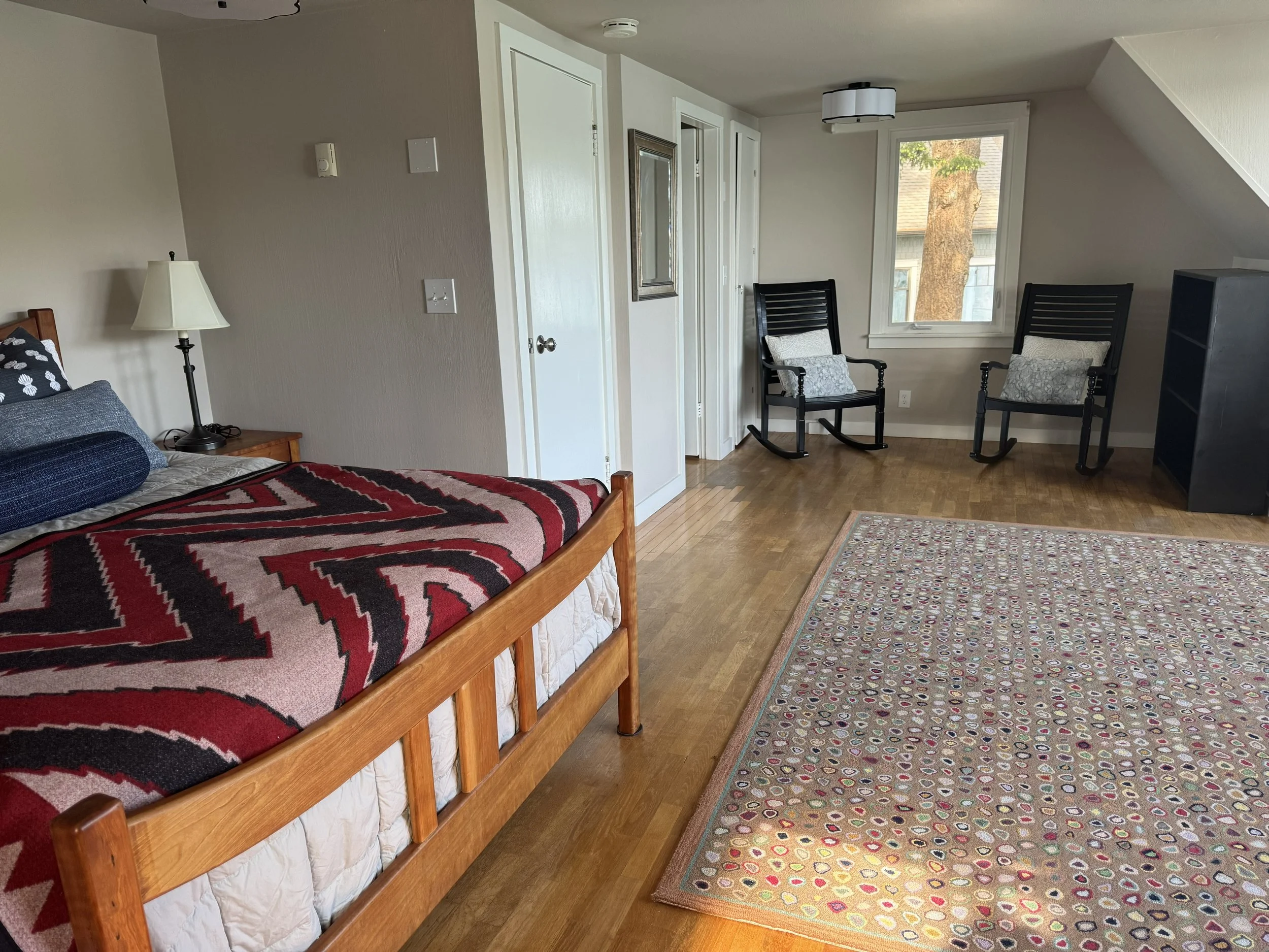 There is a cozy reading nook right at the east side the master bathroom.  