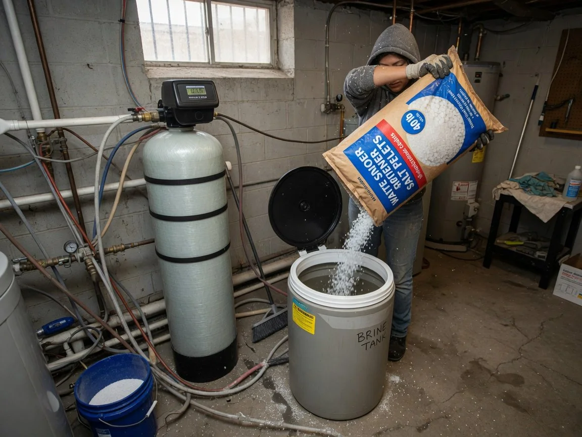 Add one bag of salt to water softener
