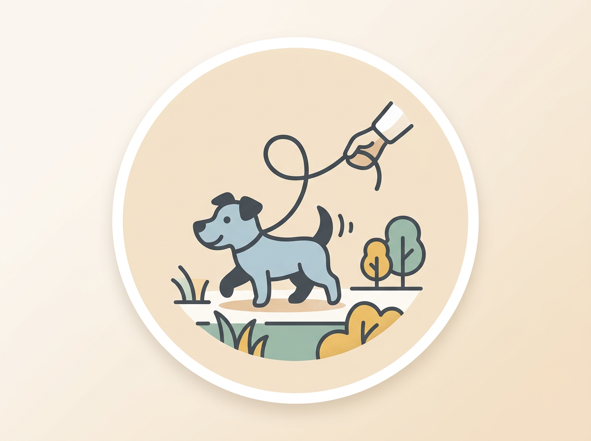 Illustration representing professional dog walking services from Kashie's Korner in Las Vegas.