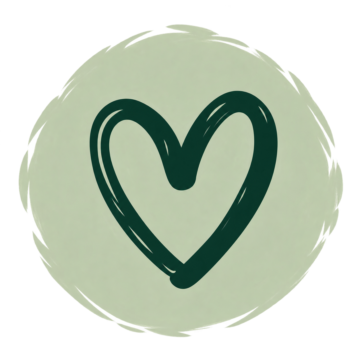 Hand-drawn heart icon representing compassionate, personalized pet care.