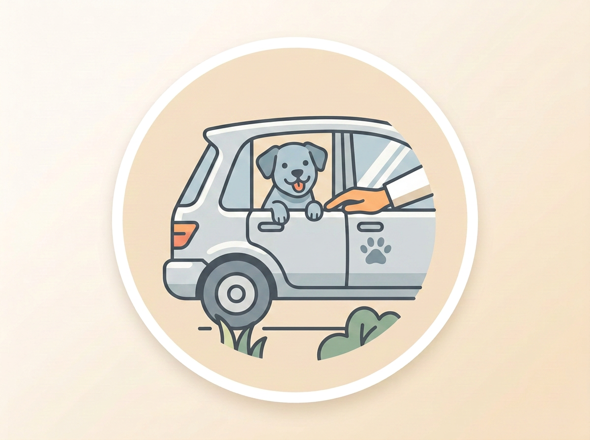 Illustration representing Kashie's Korner pet taxi and transportation services in Las Vegas.