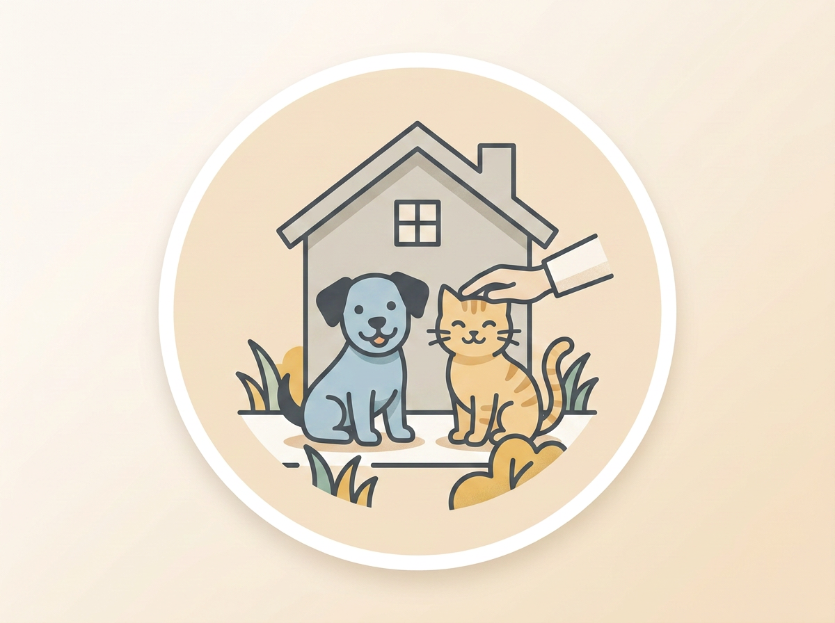 Illustration representing In-home pet care for dogs and cats from Kashie's Korner.