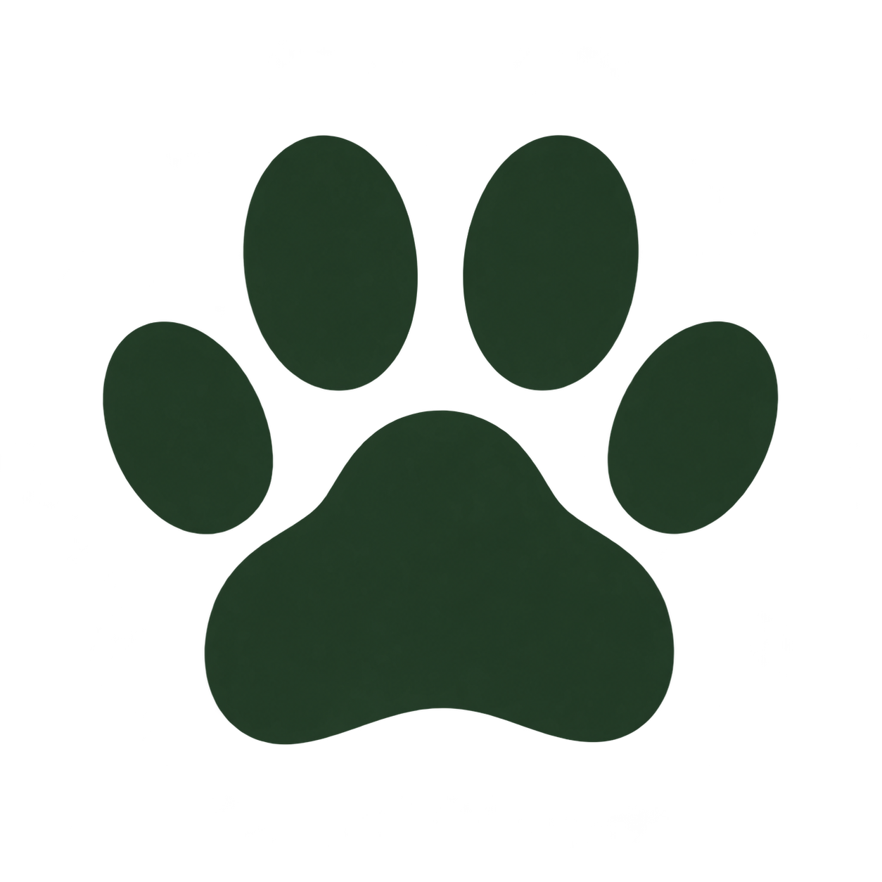 Dark green paw print graphics used throughout the Kashie's Korner pet care website.