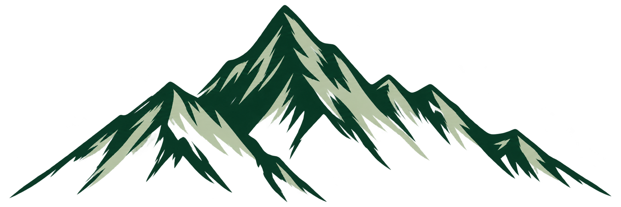 Hand-drawn mountain range graphic representing adventure and outdoor exploration.