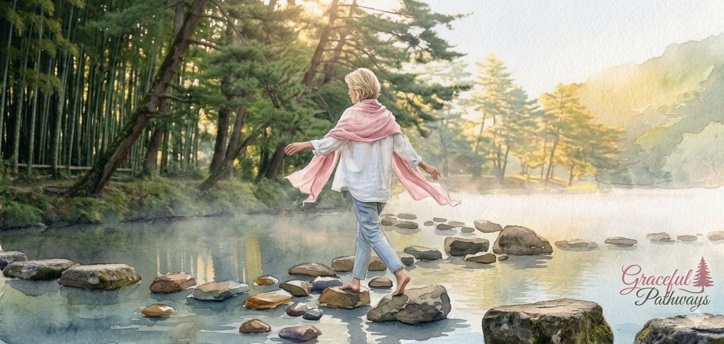 Japan Journey: A Stone-by-Stone River Crossing.