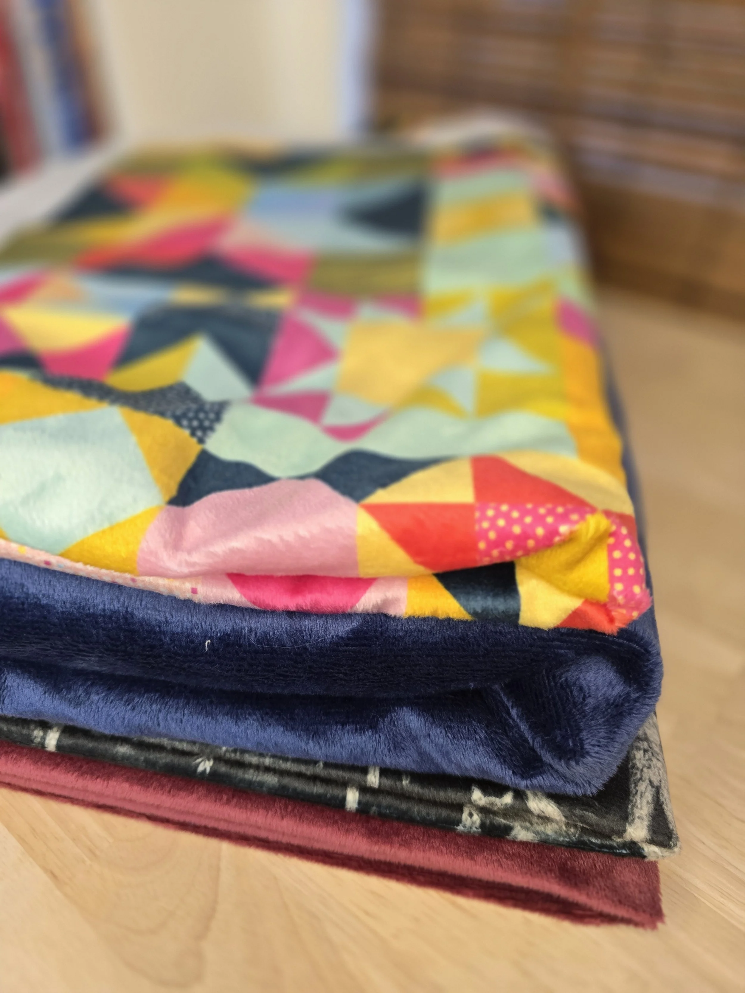 Sew What by Winter luxury Minky fabric blankets