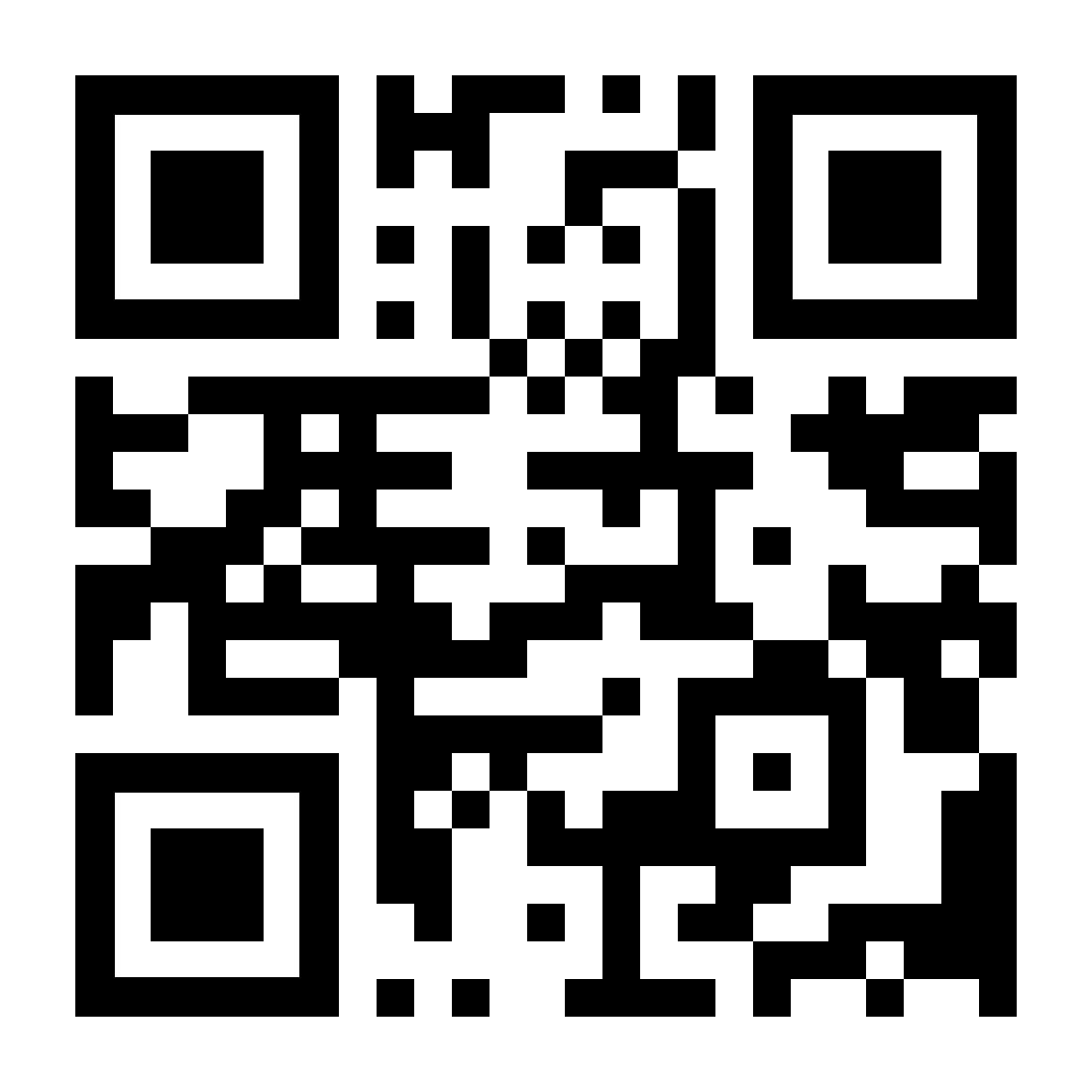 A black and white QR code.
