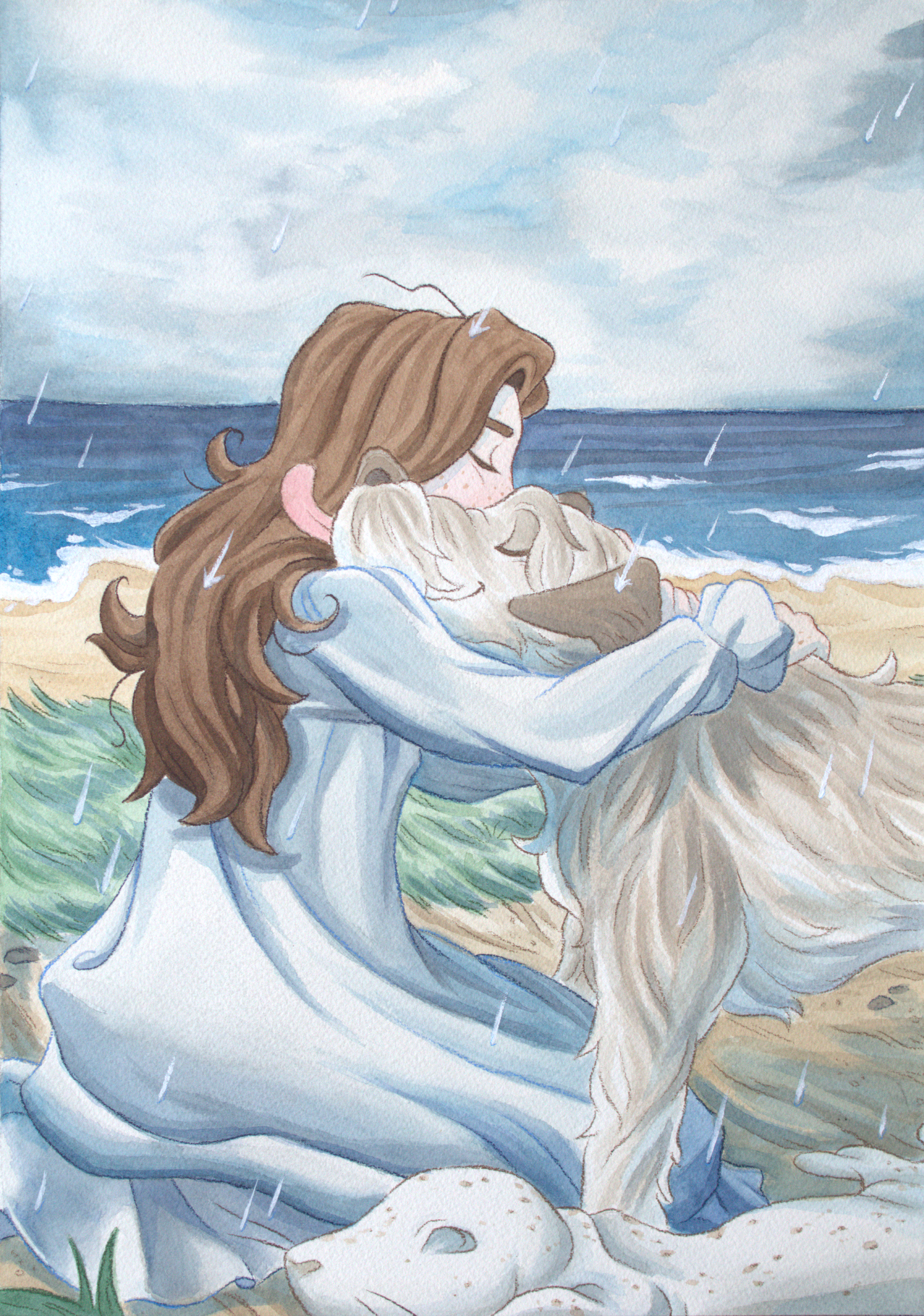 Rachael Songey, The Selchie’s Lament, p. 21, mixed media, 14 in x 10 in, 2026.