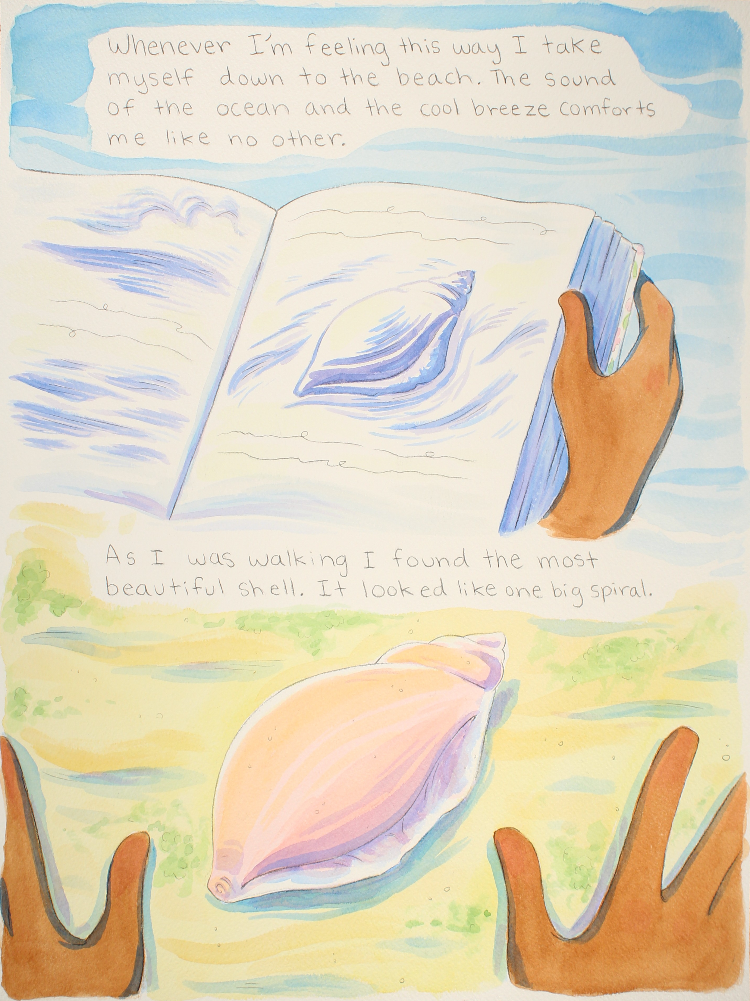 Rachael Songey, With all my Love, p. 4, mixed media, 12 in x 16 in, 2025.