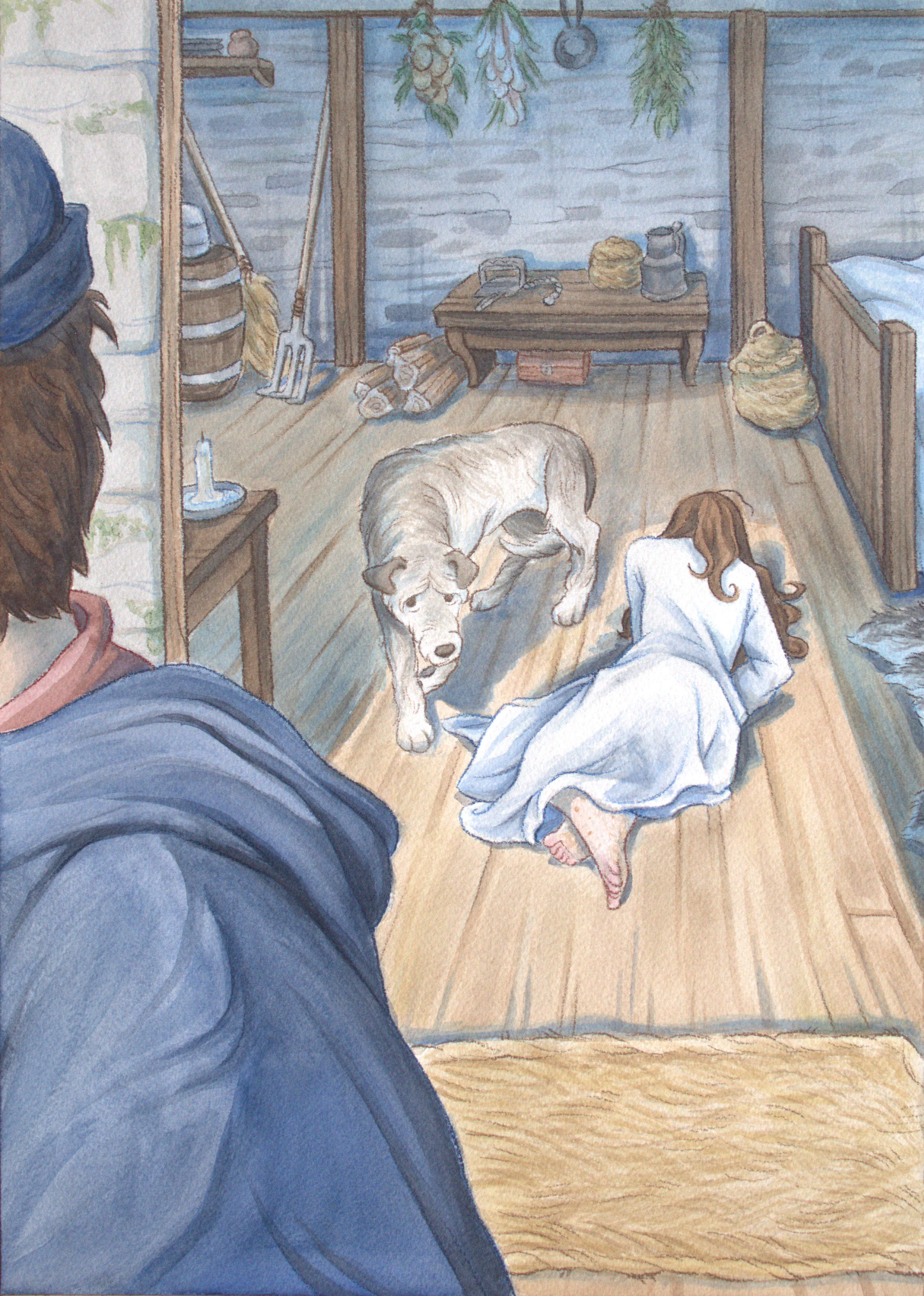 Rachael Songey, The Selchie’s Lament, p. 12, mixed media, 14 in x 10 in, 2026.