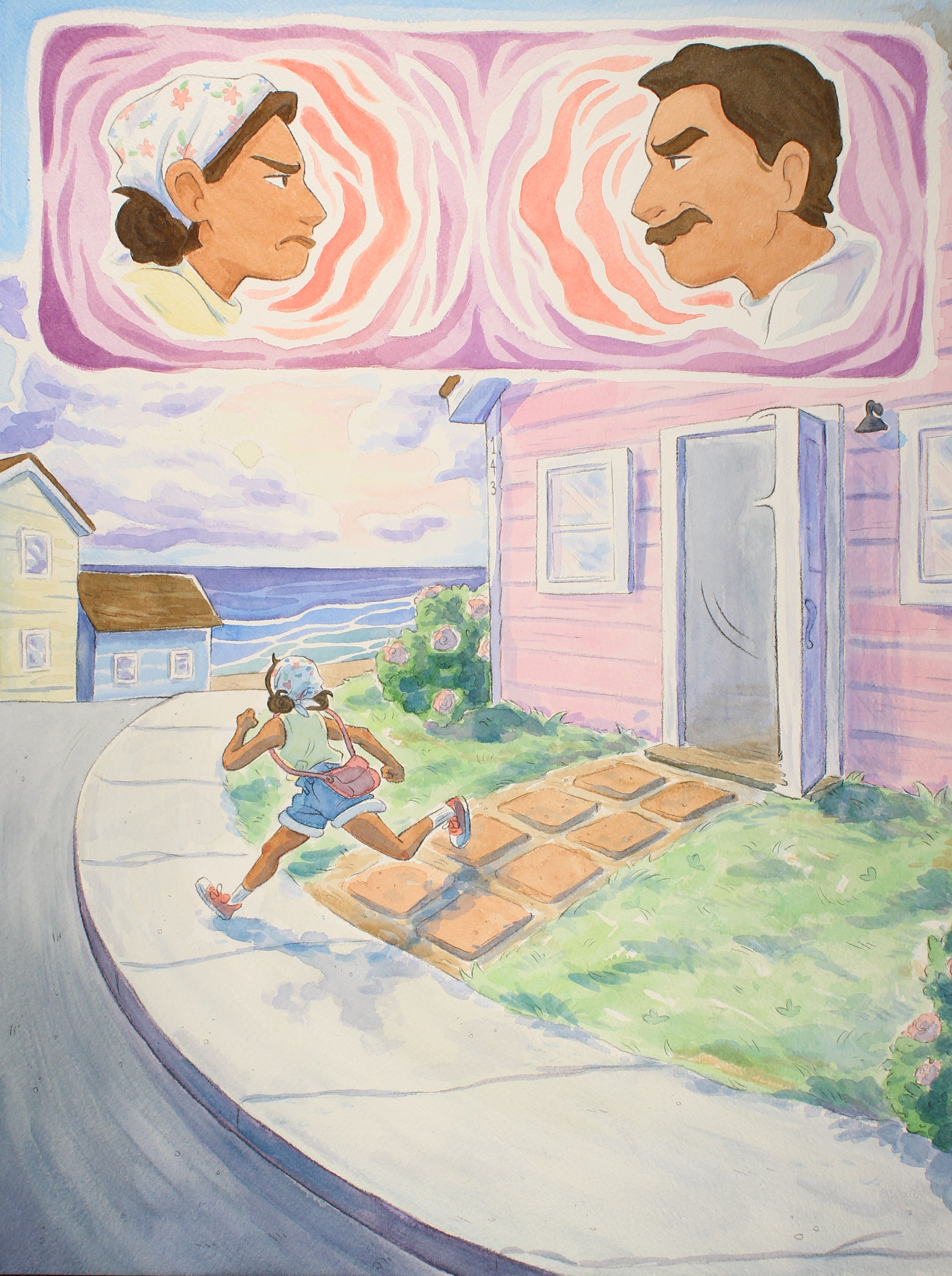 Rachael Songey, With all my Love, p. 1, mixed media, 12 in x 16 in, 2025.