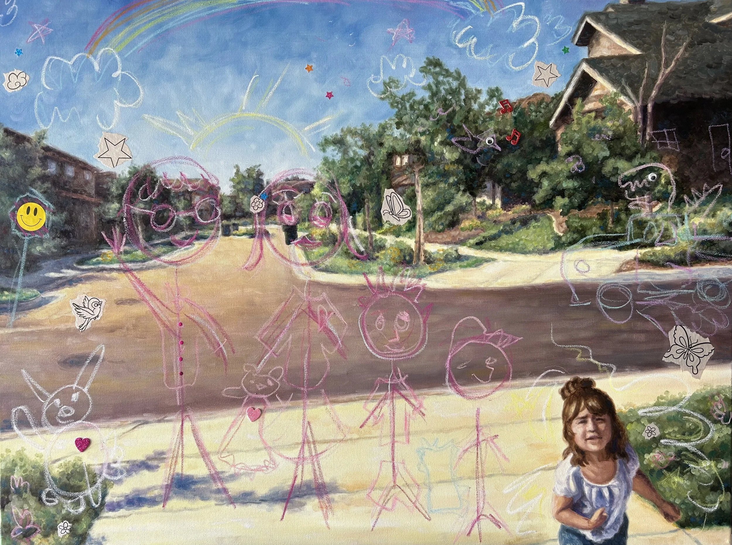 Rachael Songey, Some Things Last a Long Time, mixed media, 30 in x 40 in, 2025.