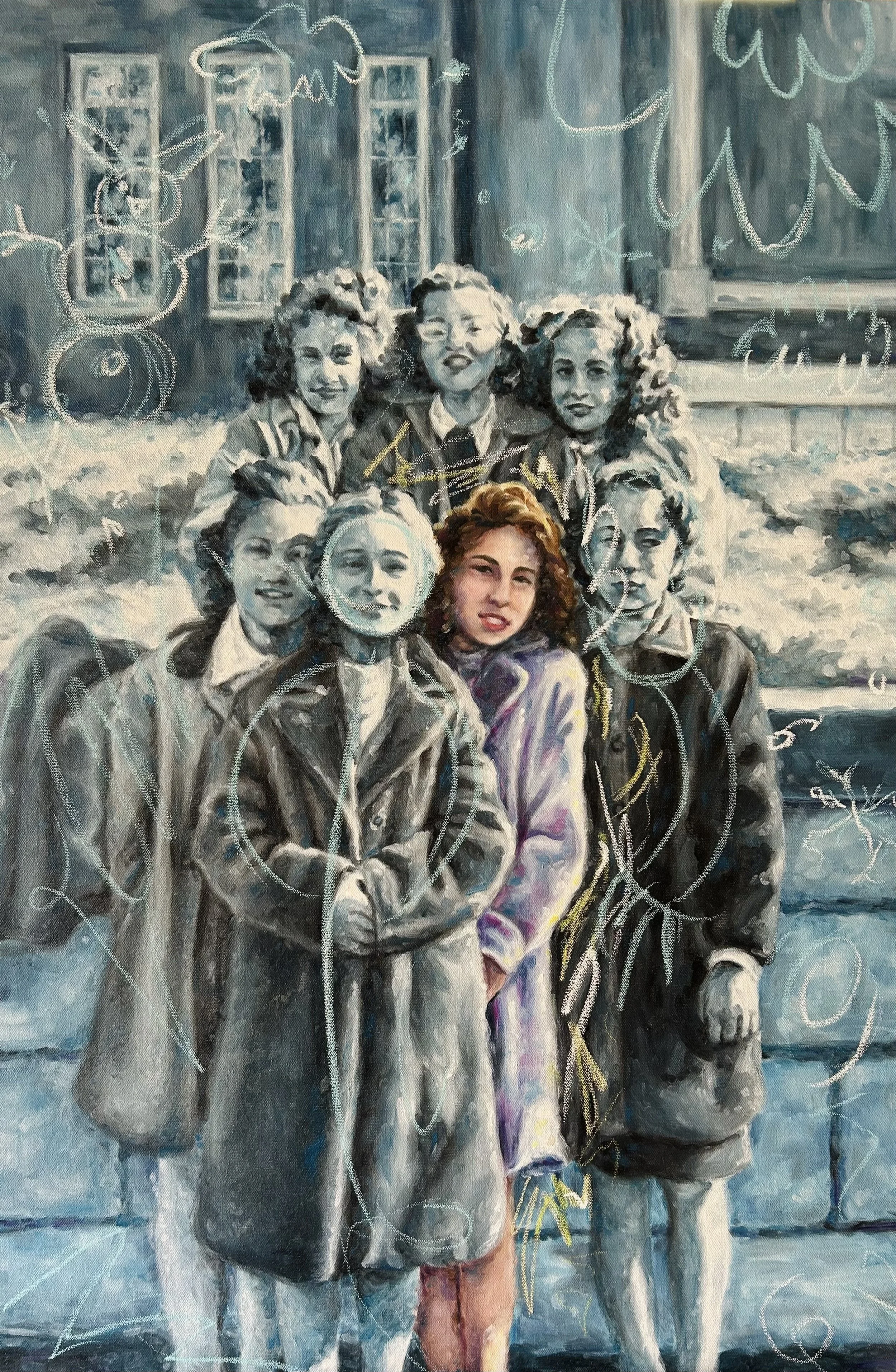 Rachael Songey, The Way We Were, mixed media, 36 in x 24 in, 2025.