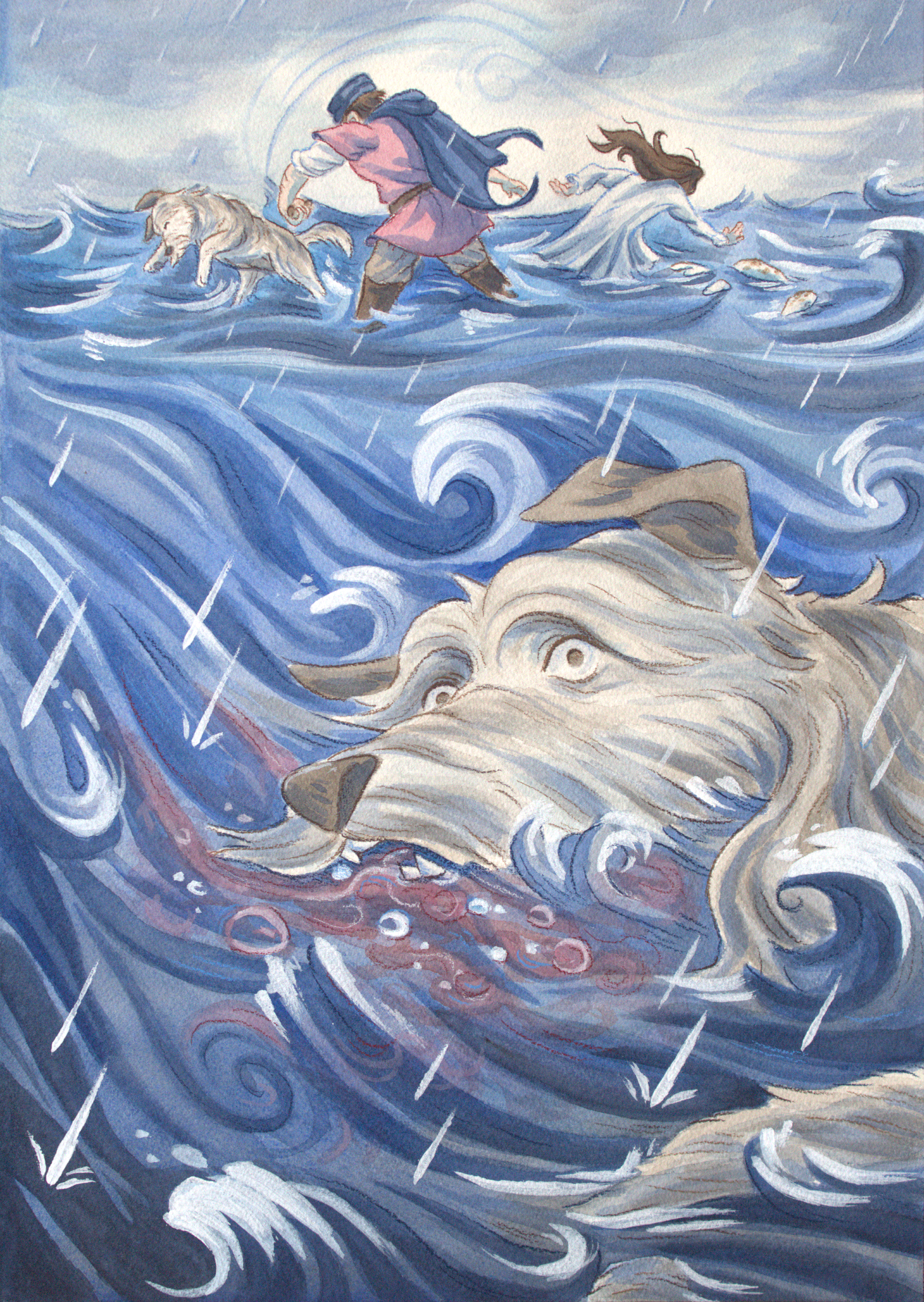 Rachael Songey, The Selchie’s Lament, p. 25, mixed media, 14 in x 10 in, 2026.