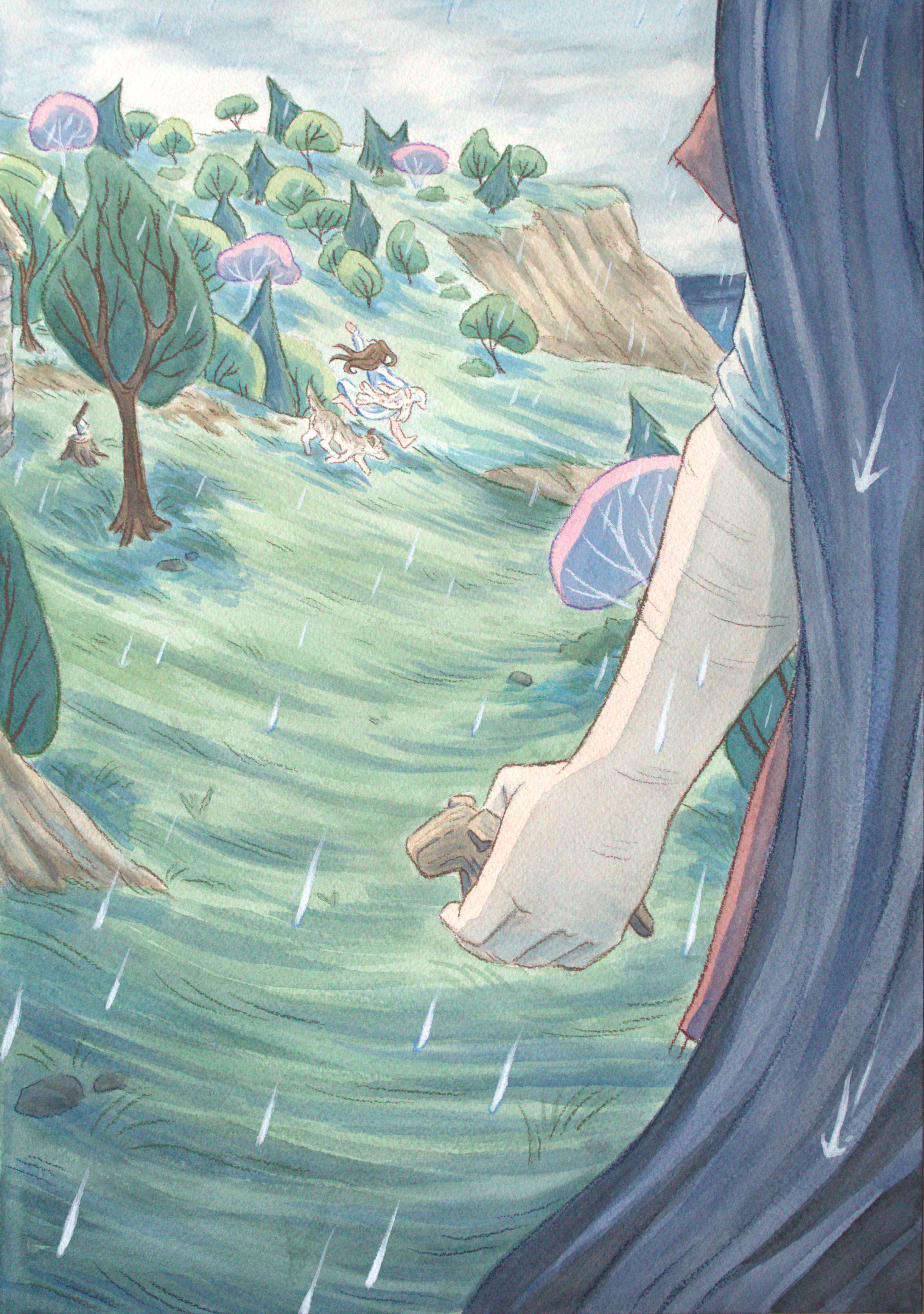 Rachael Songey, The Selchie’s Lament, p. 23, mixed media, 14 in x 10 in, 2026.