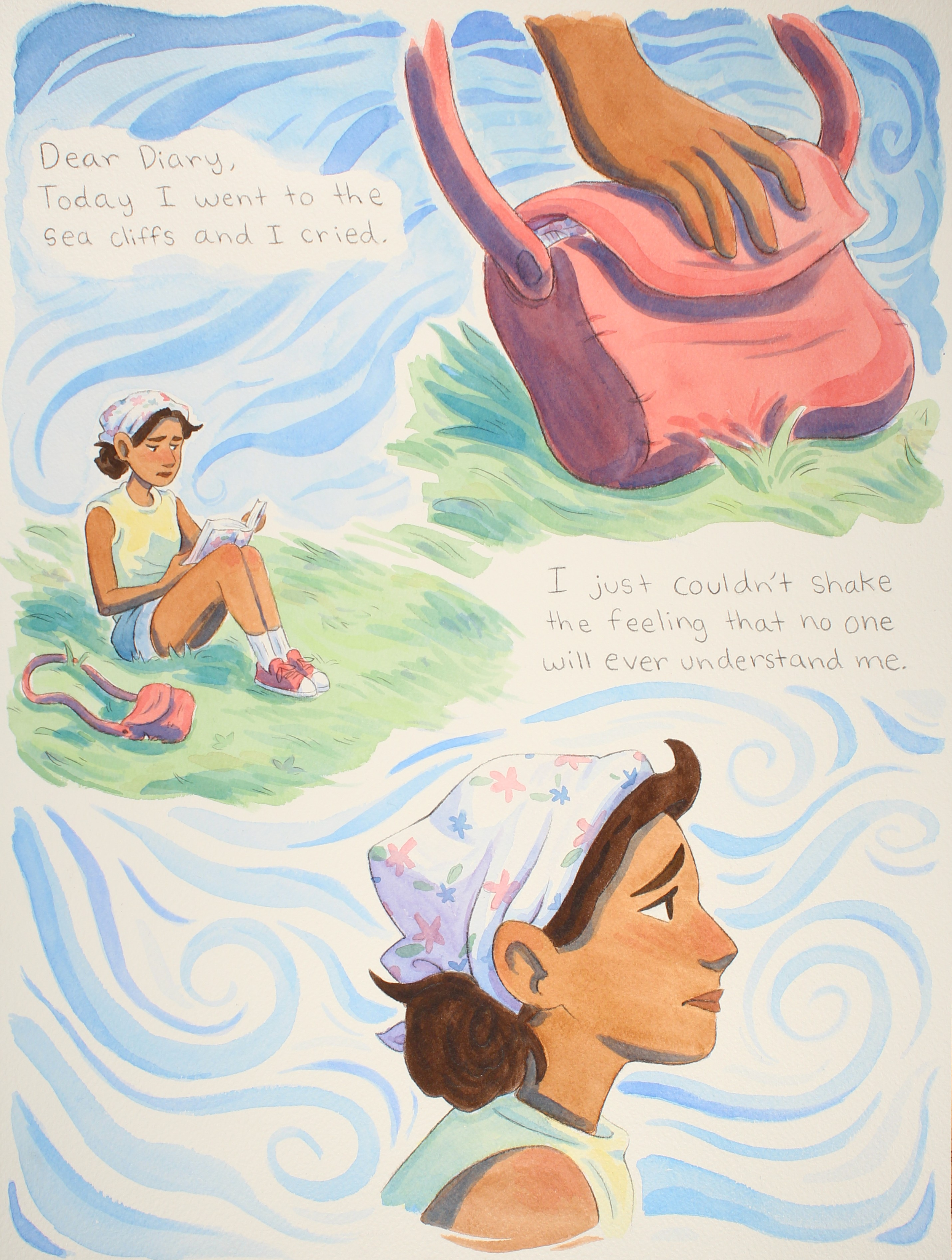 Rachael Songey, With all my Love, p. 2, mixed media, 12 in x 16 in, 2025.