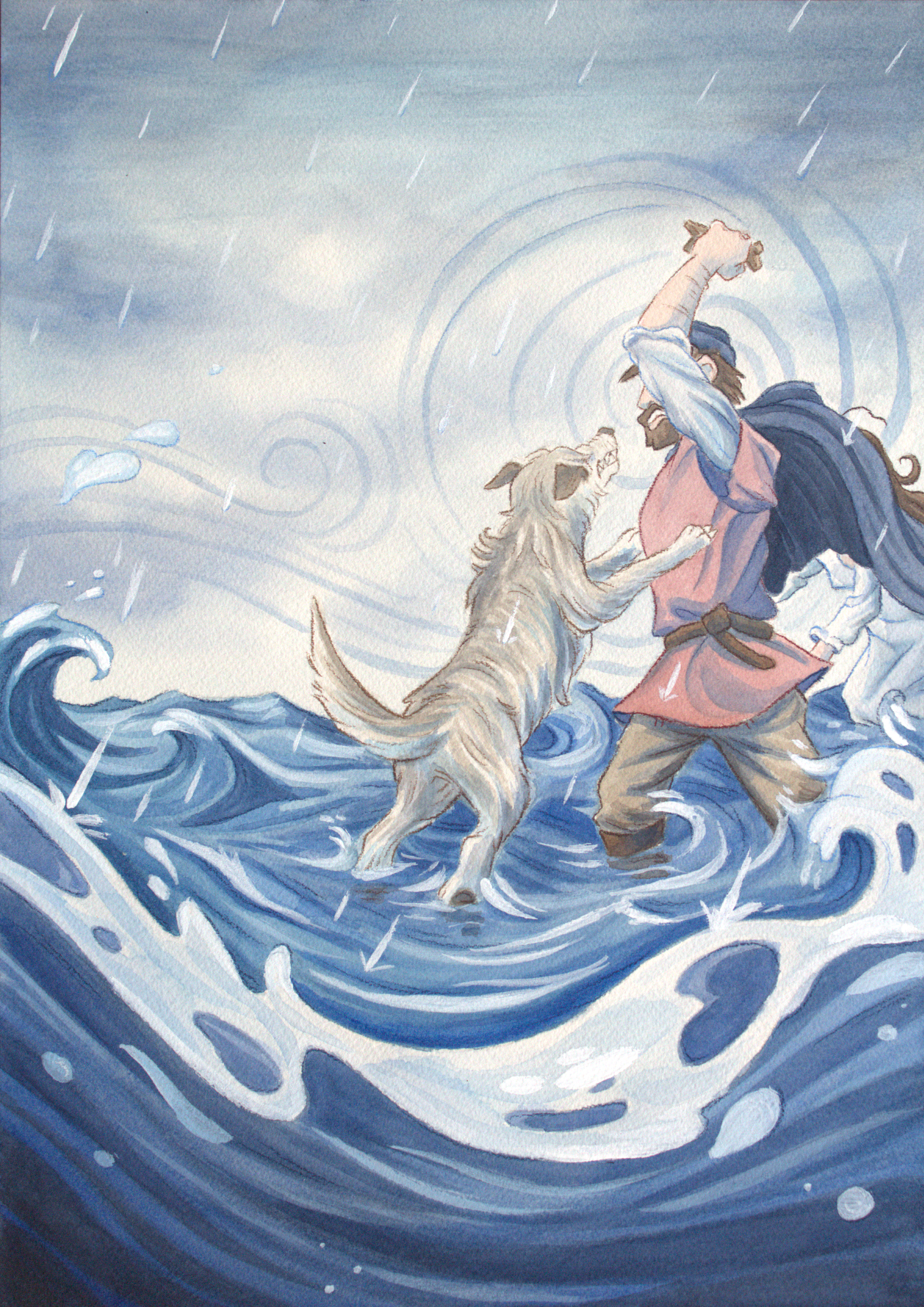 Rachael Songey, The Selchie’s Lament, p. 24, mixed media, 14 in x 10 in, 2026.