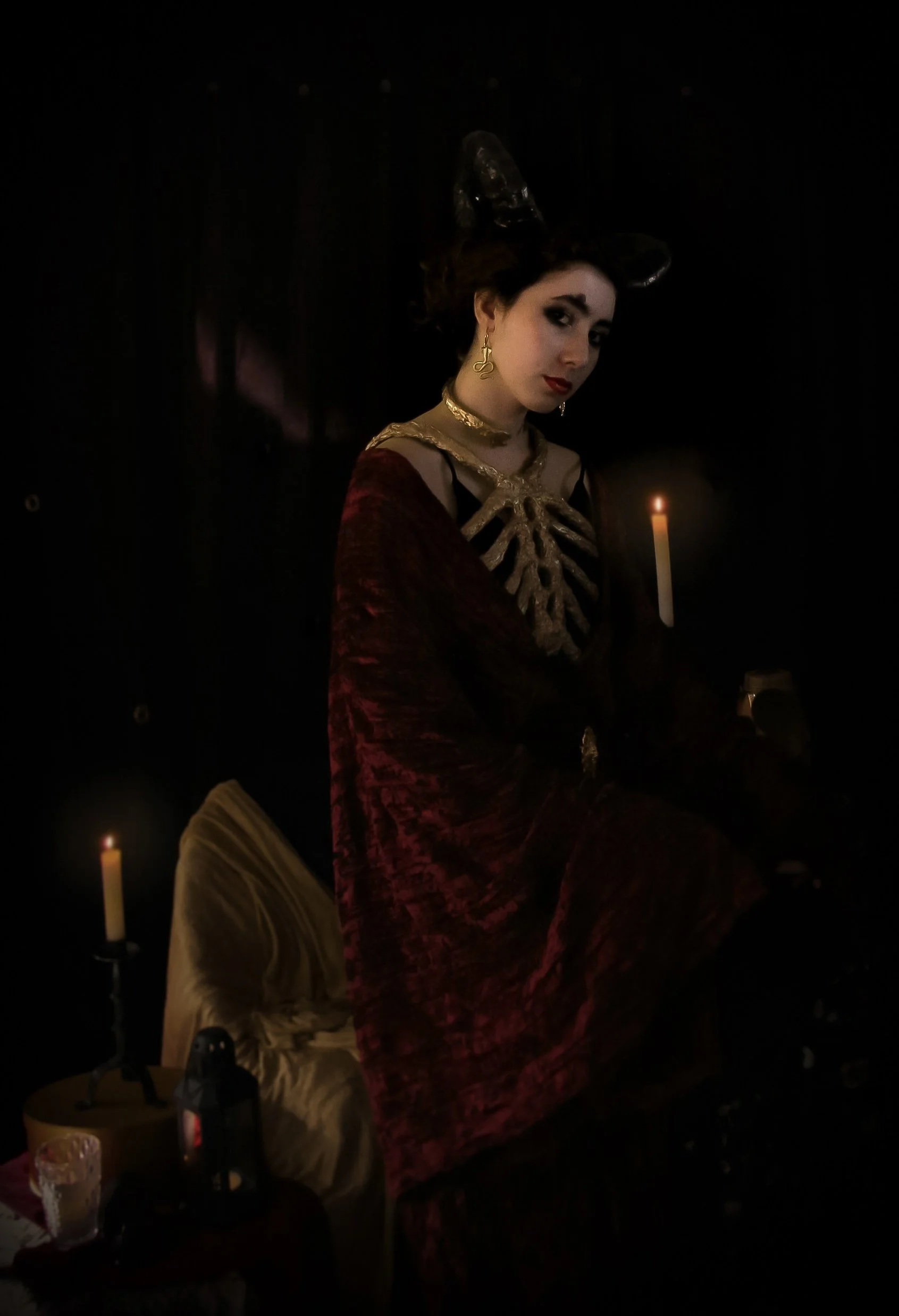 "Ye Who Enter", 2022. Modeled by Allison Settles. 