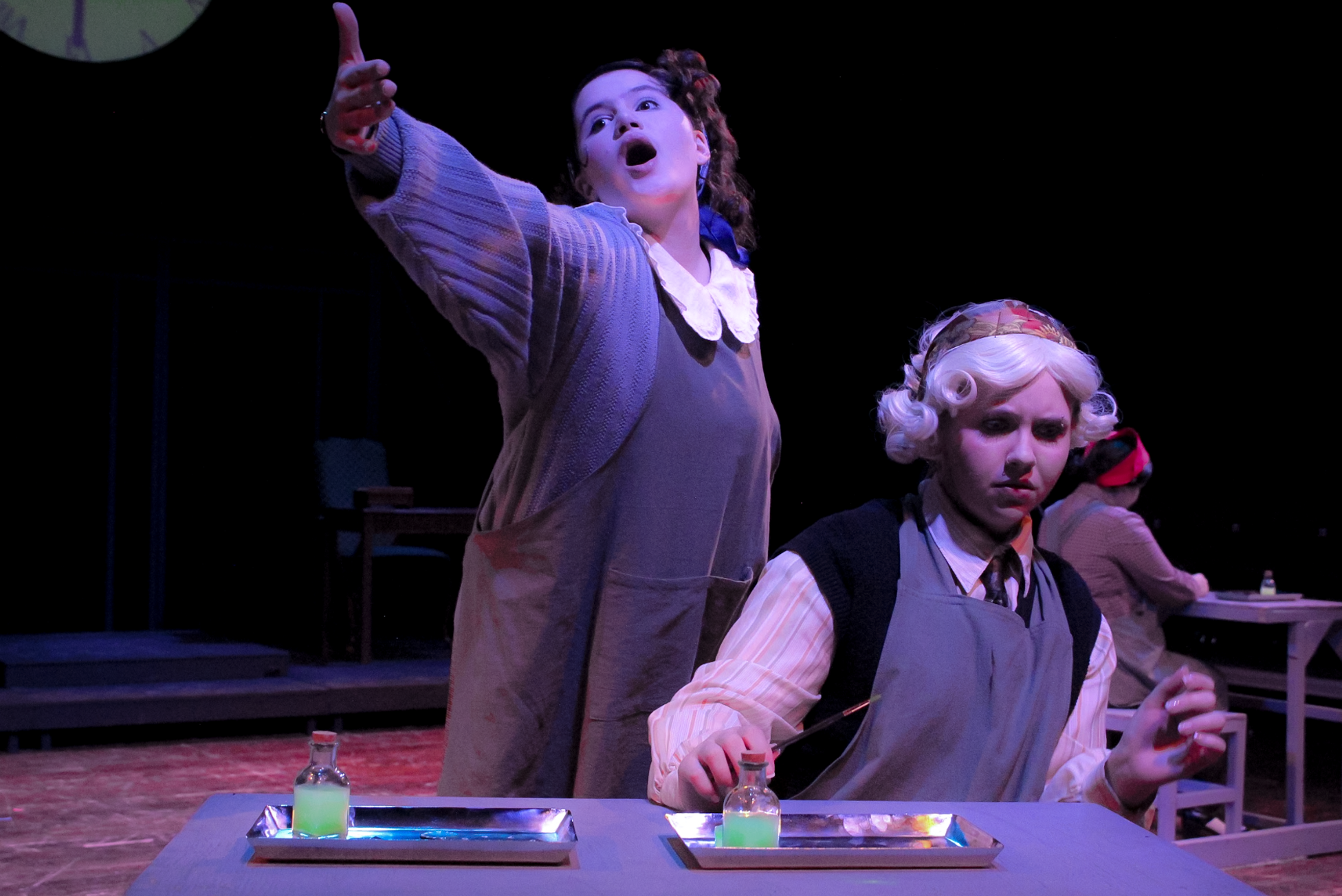 "Radium Girls", Fall 2025. Directed by Christina Hernandez. Written by D.W. Gregory. Photo: Wae Methvin (left), Elm Shreeve (right).