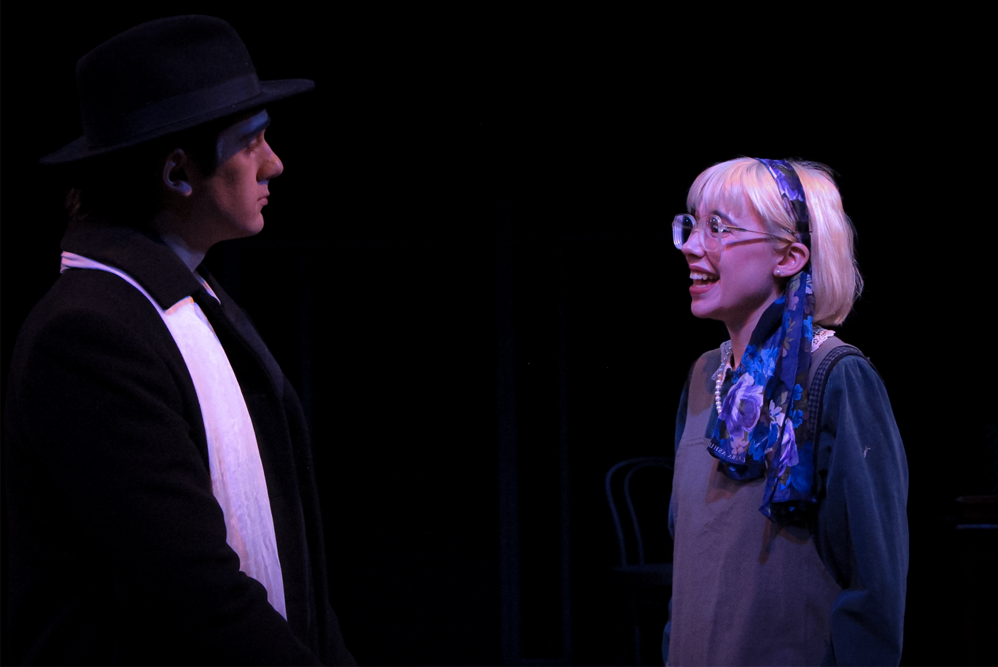 "Radium Girls", Fall 2025. Directed by Christina Hernandez. Written by D.W. Gregory. Photo: Eli Garrett (left), Theo Lord (right)